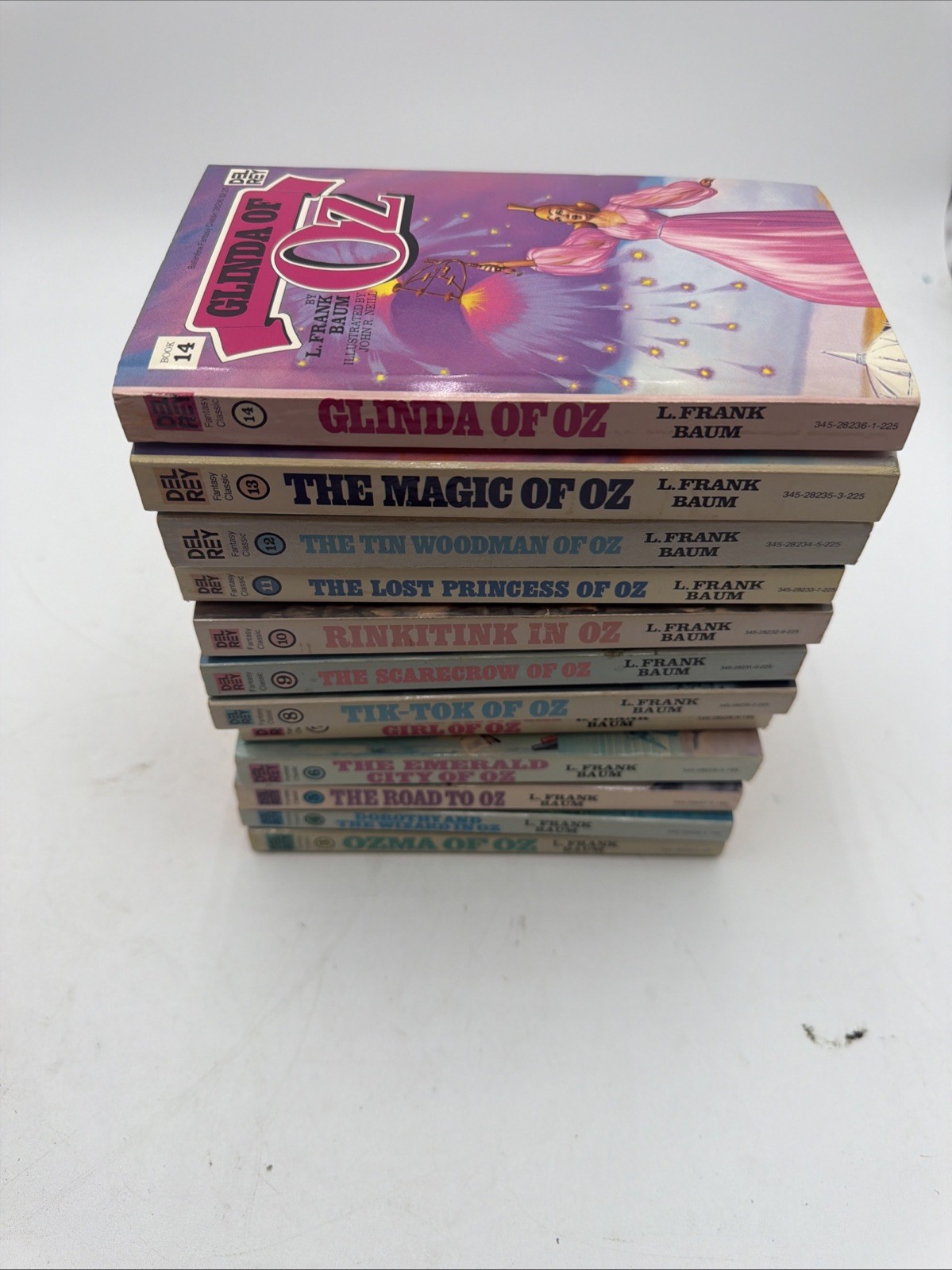 Lot of 12 Wonderful Oz Books 3-14 L Frank Baum Del Rey Ballantine Books