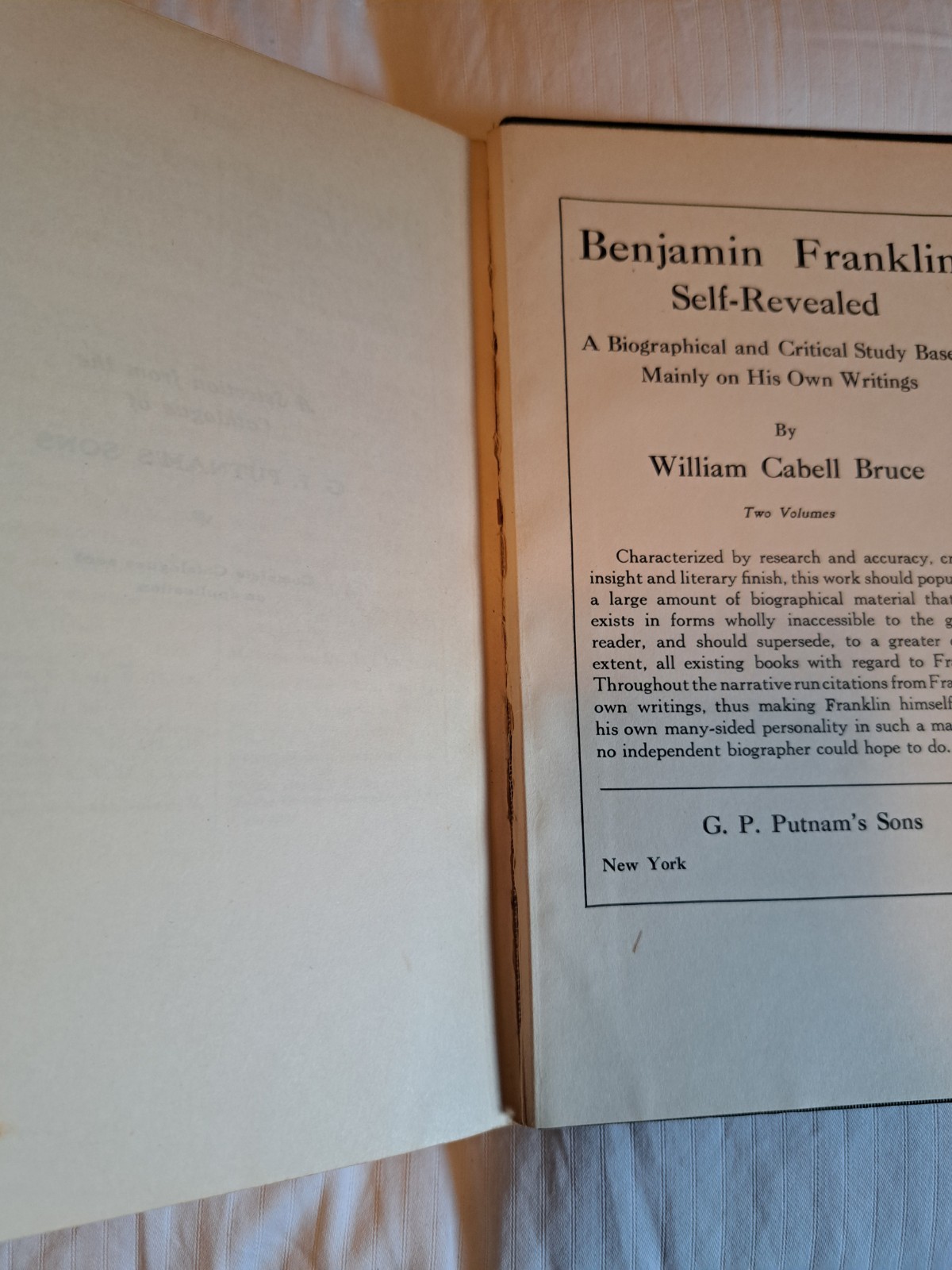 1922 John Randolph of Roanoke 2 Vol Set – William Cabell Bruce – TLS Letter