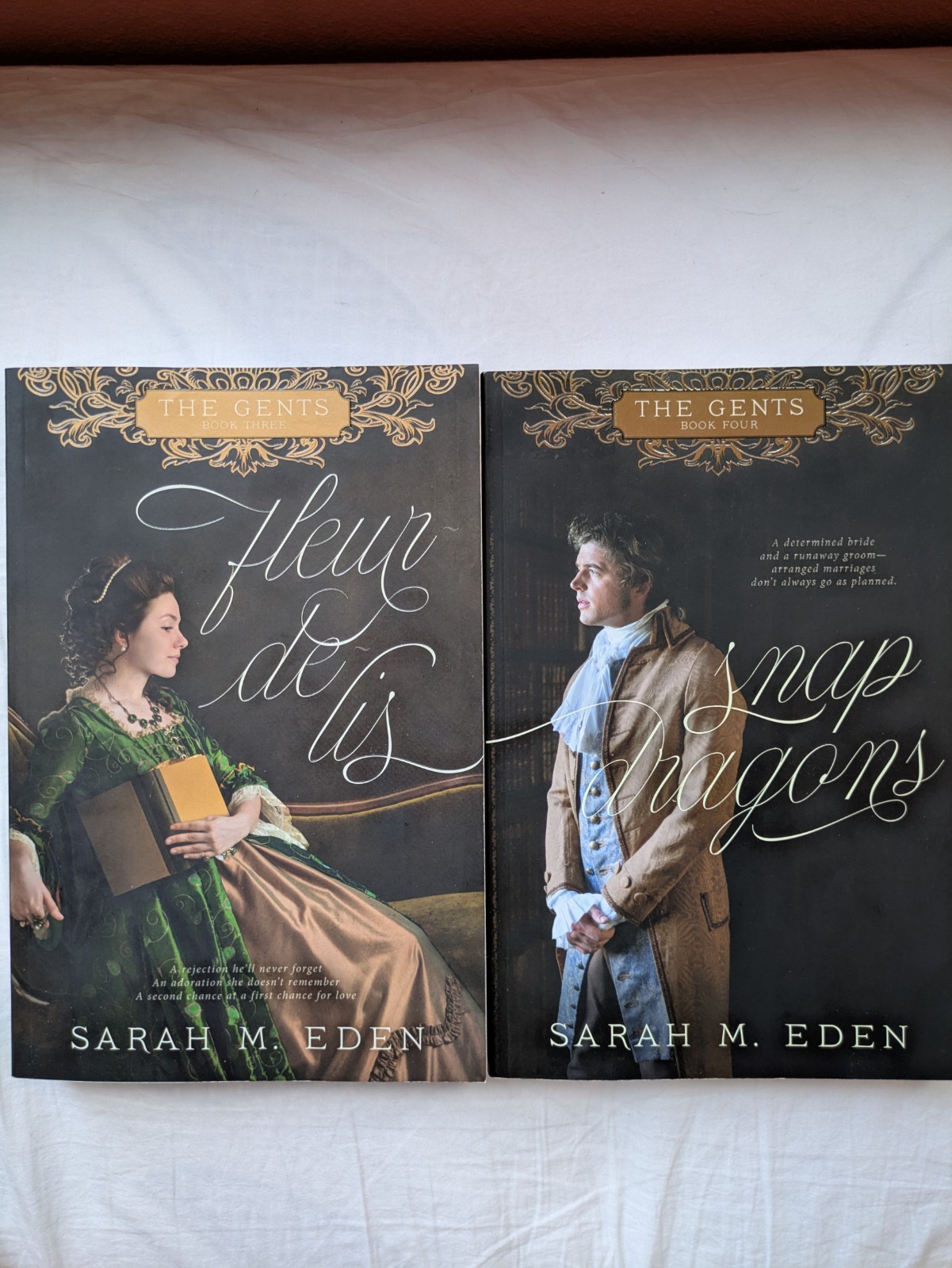 Lot 2 NEW PB Fleur de Lis & Snapdragons (The Gents, #3,4) by Sarah M. Eden