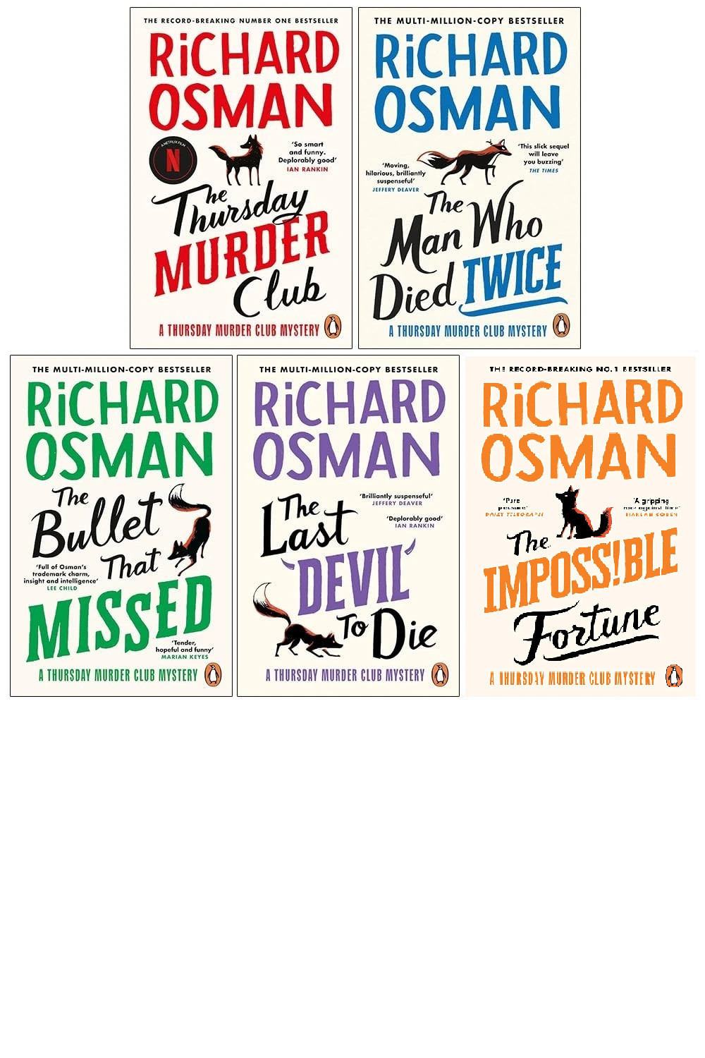 Thursday Murder Club Mysteries Series 1-5 Books Collection Set By Richard Osman