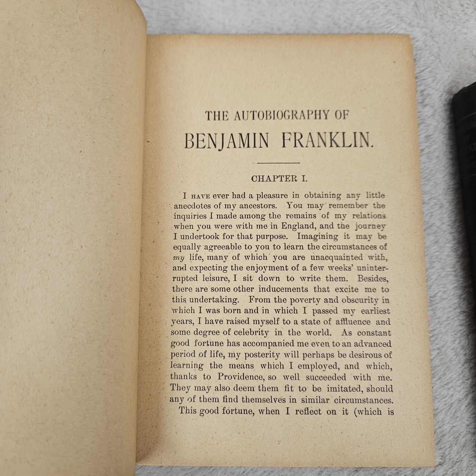 Autobiography Of Benjamin Franklin & Other Papers Set Of 2 Vintage Hardcover