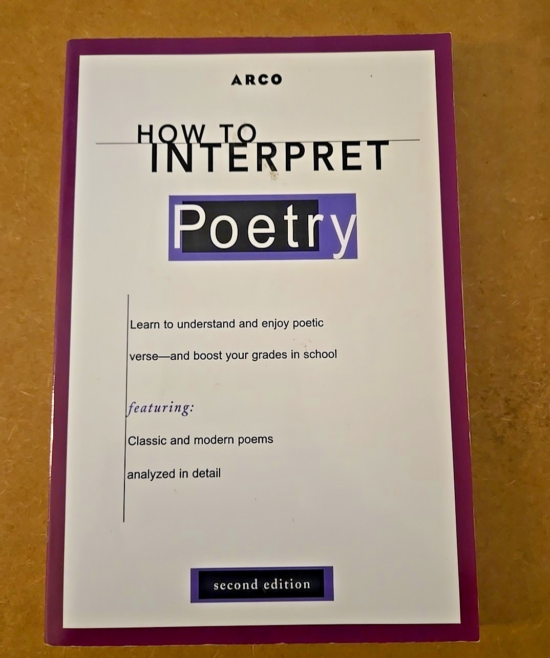 HOW TO INTERPRET POETRY By Laurie E. Rozakis Very Good Condition