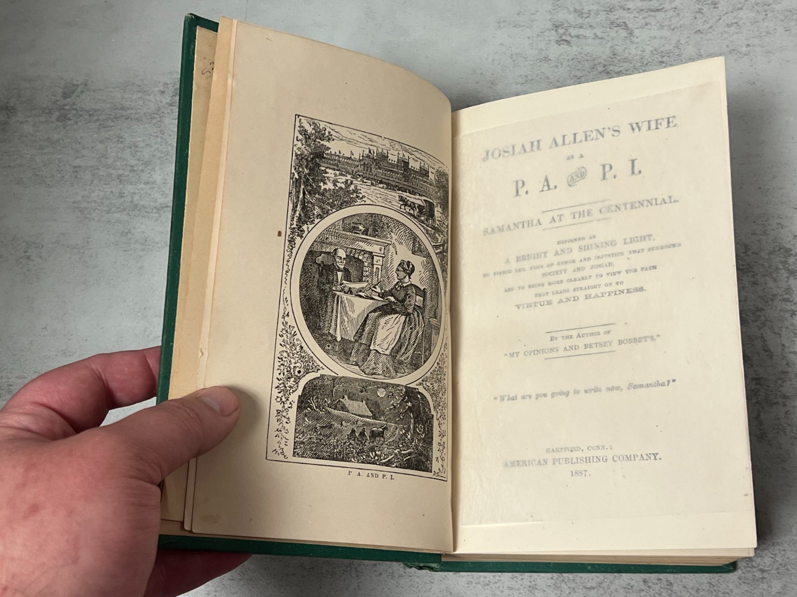 Josiah Allen’s Wife as a P.A. and P.I. or Samantha at the Centennial (1887, HC)
