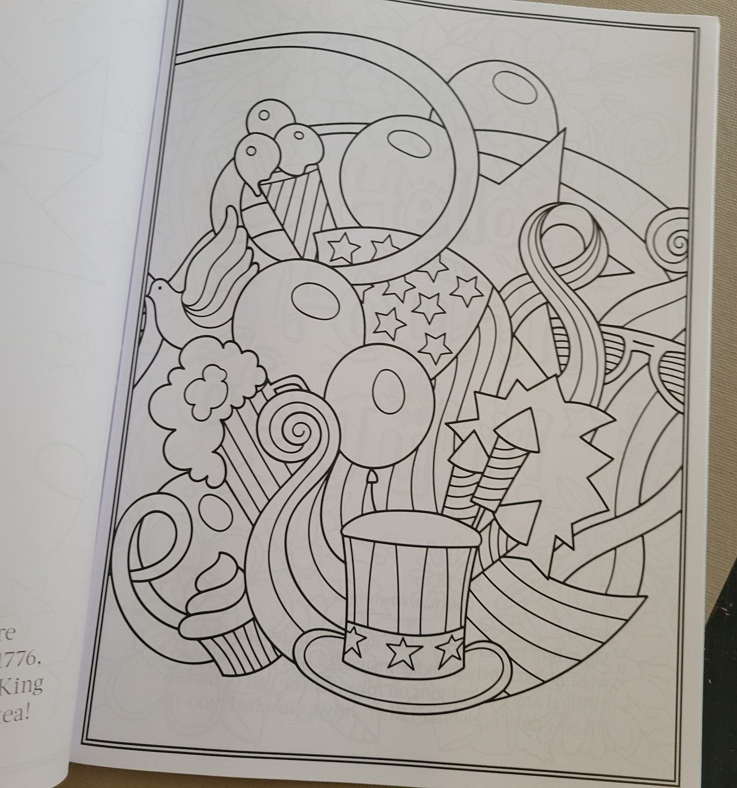 4th OF JULY ADULT COLORING BOOK – 2022 CENTENNIAL – 32 FESTIVE COLORING PAGES