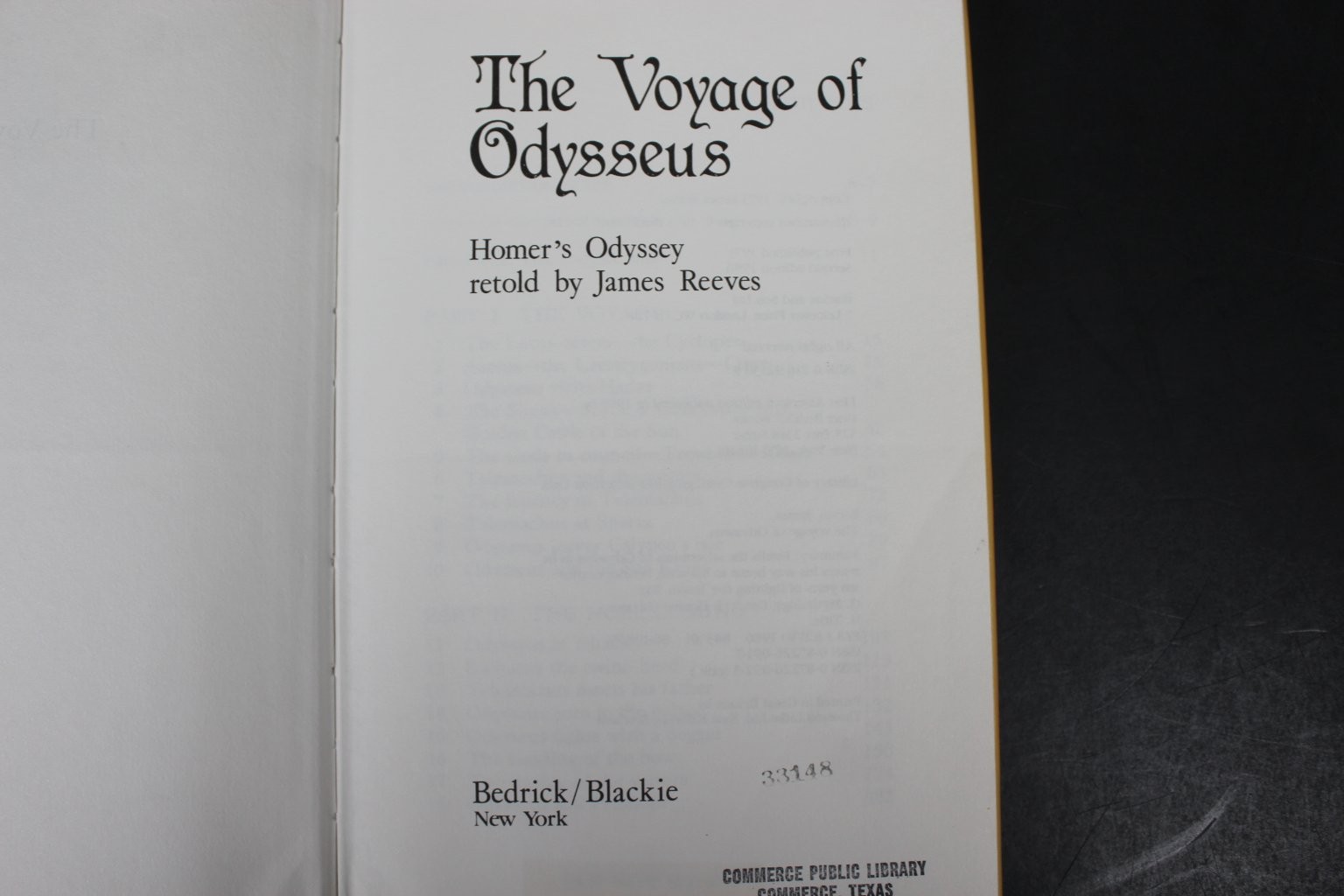 The Voyage of Odysseus James Reeves 1986 First American Edition Illustrated HCDJ