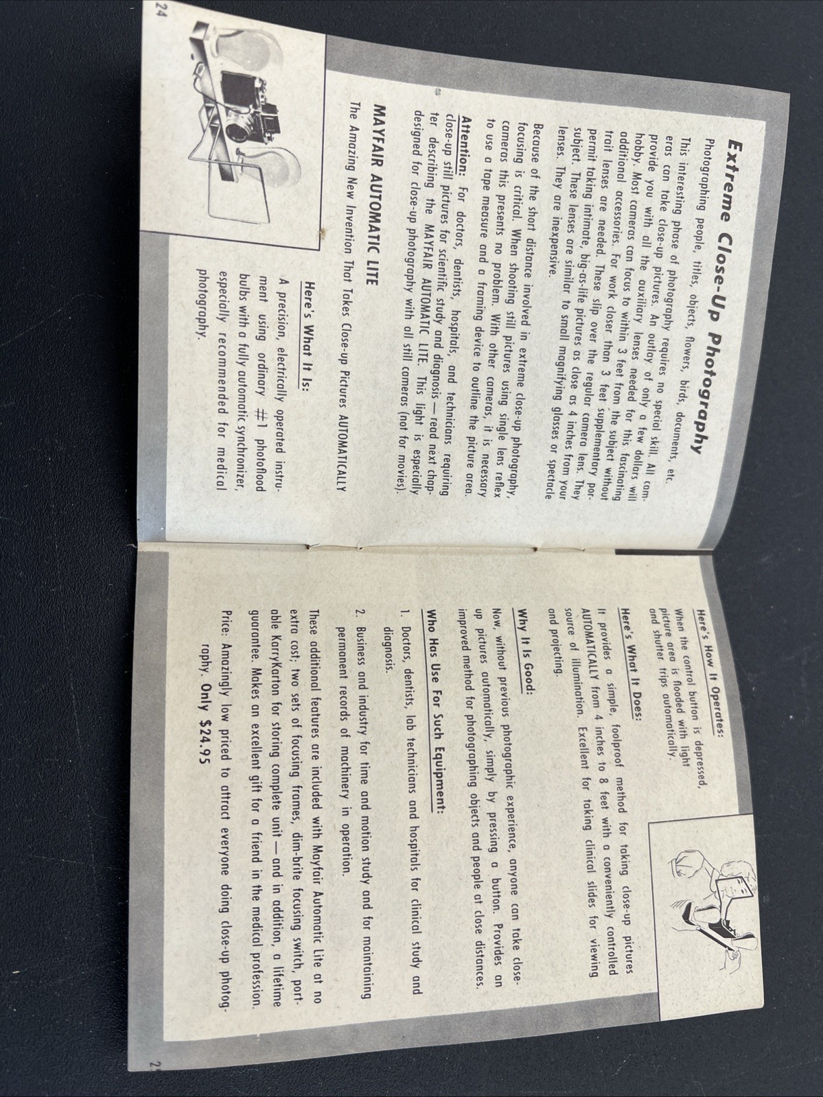 1955 How to Take Better Indoor Movies Easier W/ lighting exposure wheel Roberts
