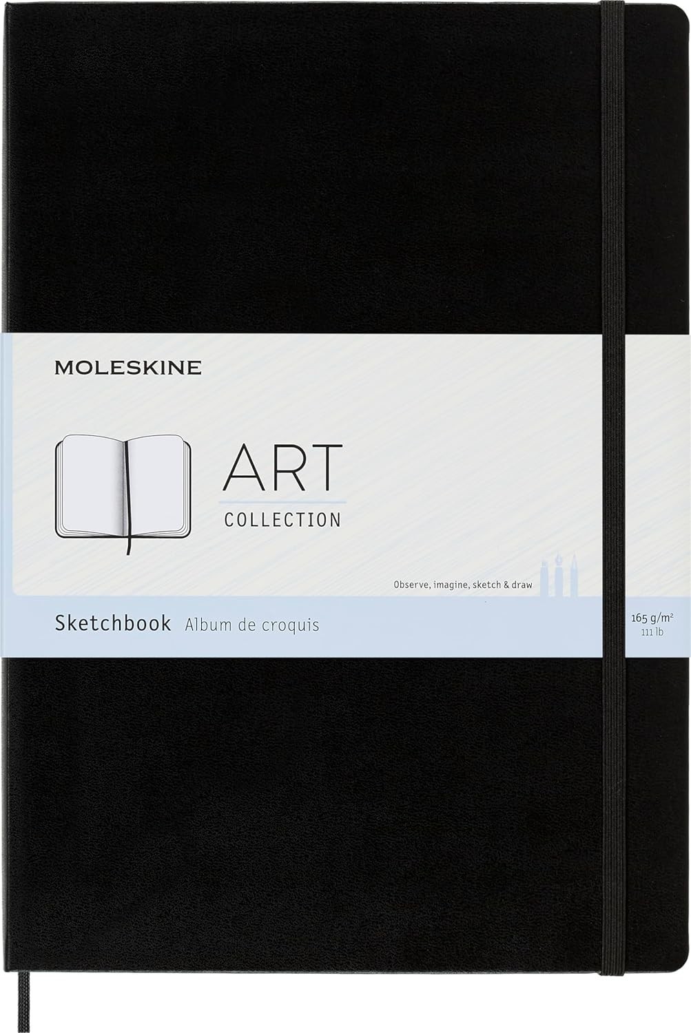 Art Sketchbook, Hard Cover, A4 (8.25″ x 11.75″) Plain/Blank, Black, 96 Pages