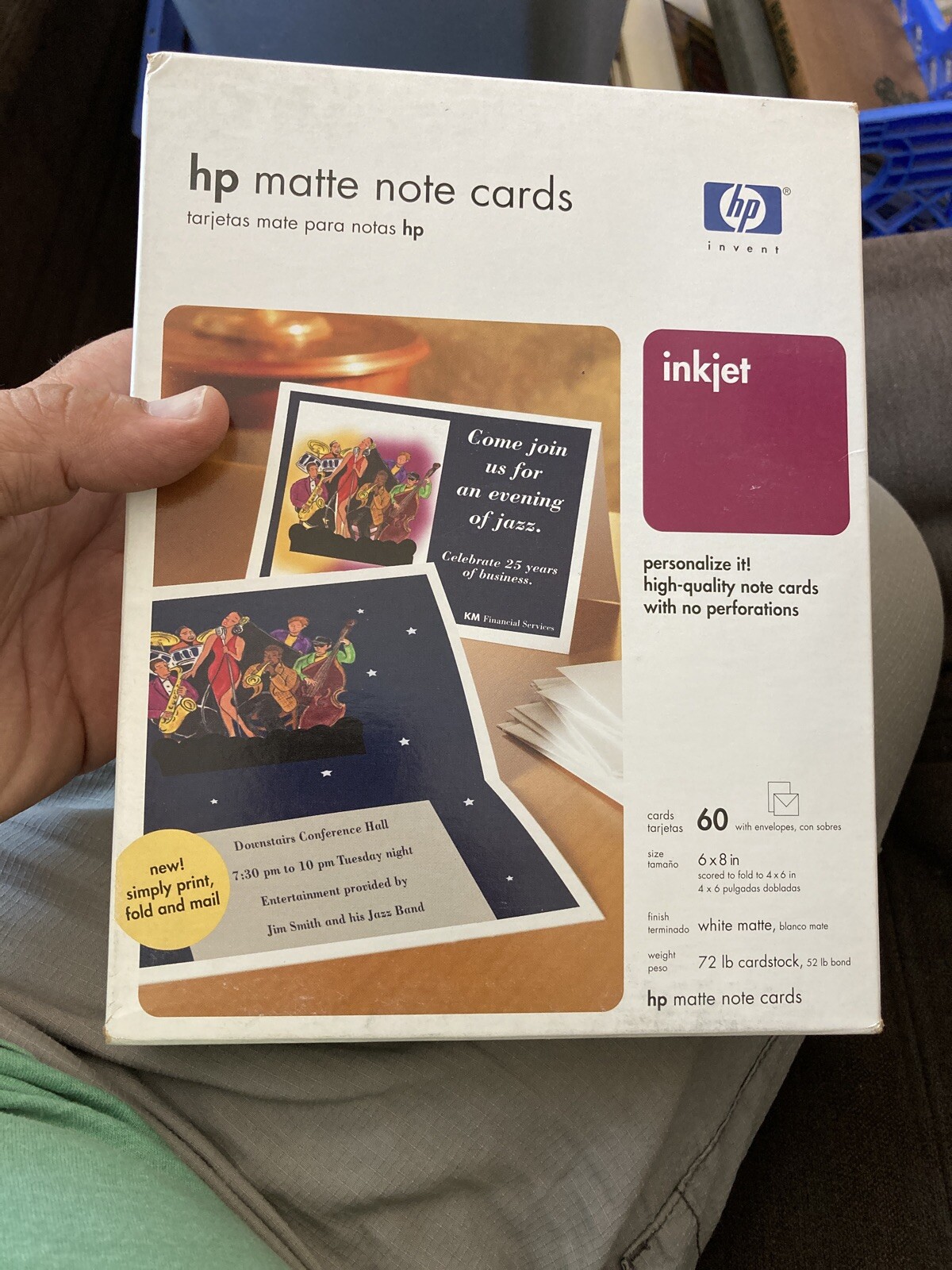 HP Matte Note Cards Paper, Q5505A, Inkjet, 60 sheets, 6″ x 8″, New