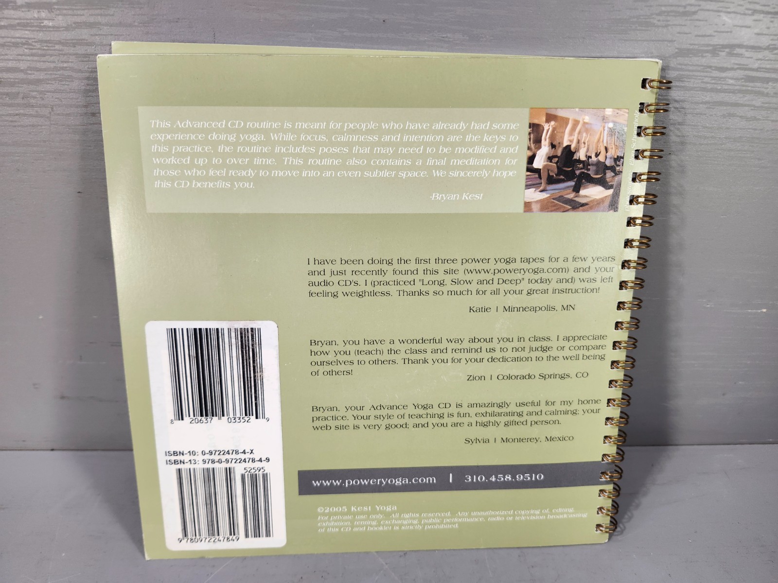 Bryan Kest’s Advanced Yoga 2 – 90 minute Workout Training Booklet w/ 2 Audio CD
