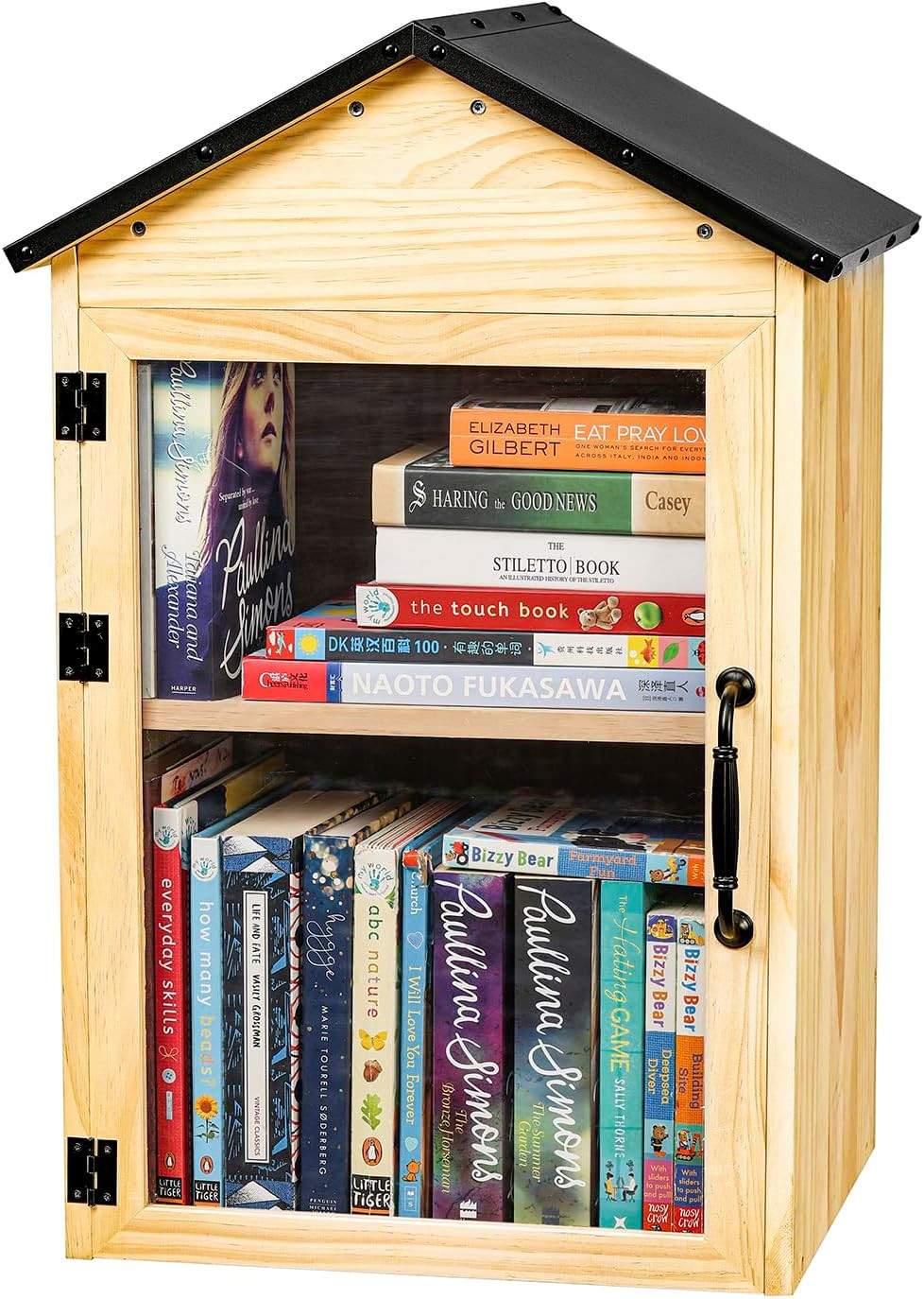 Outdoor Little Library Box – 2-Tier Weatherproof Wood for Community Sharing