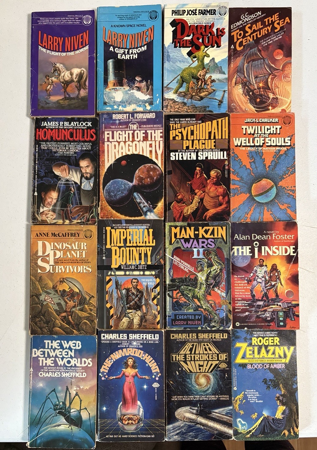 Vintage Sci-Fi Book Lot 16 paperback 1980s Fantasy Adventure Action Futuristic