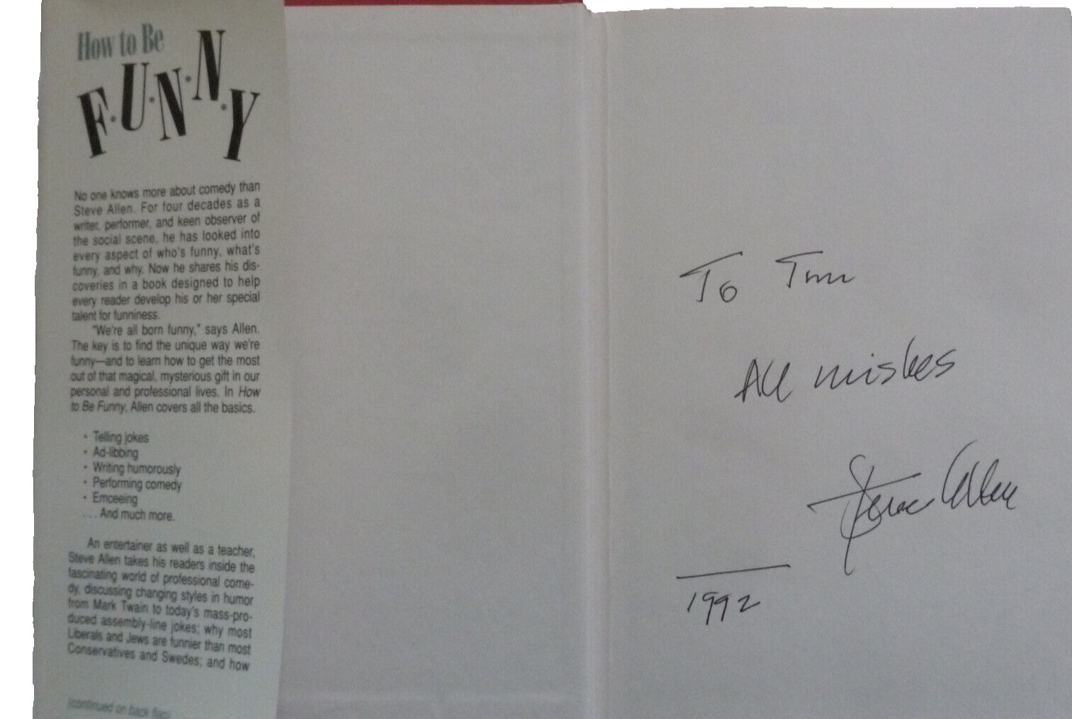 THREE (3) STEVE ALLEN hardbacks: 1 Allen signed, 1 Meadows signed