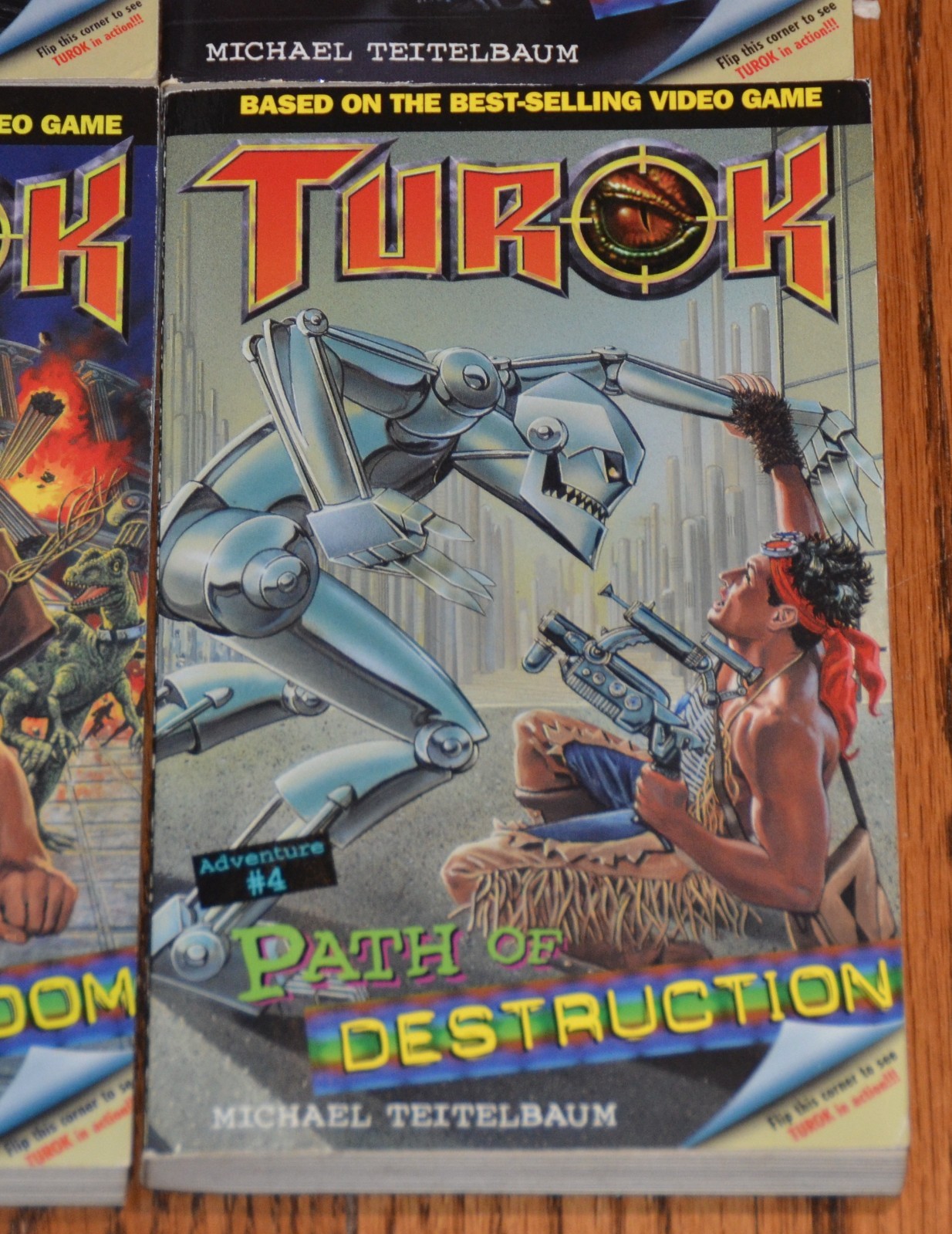 Turok paperback Book Set 1 2 3 4 by Teitelbaum Gold Key based on video game M2