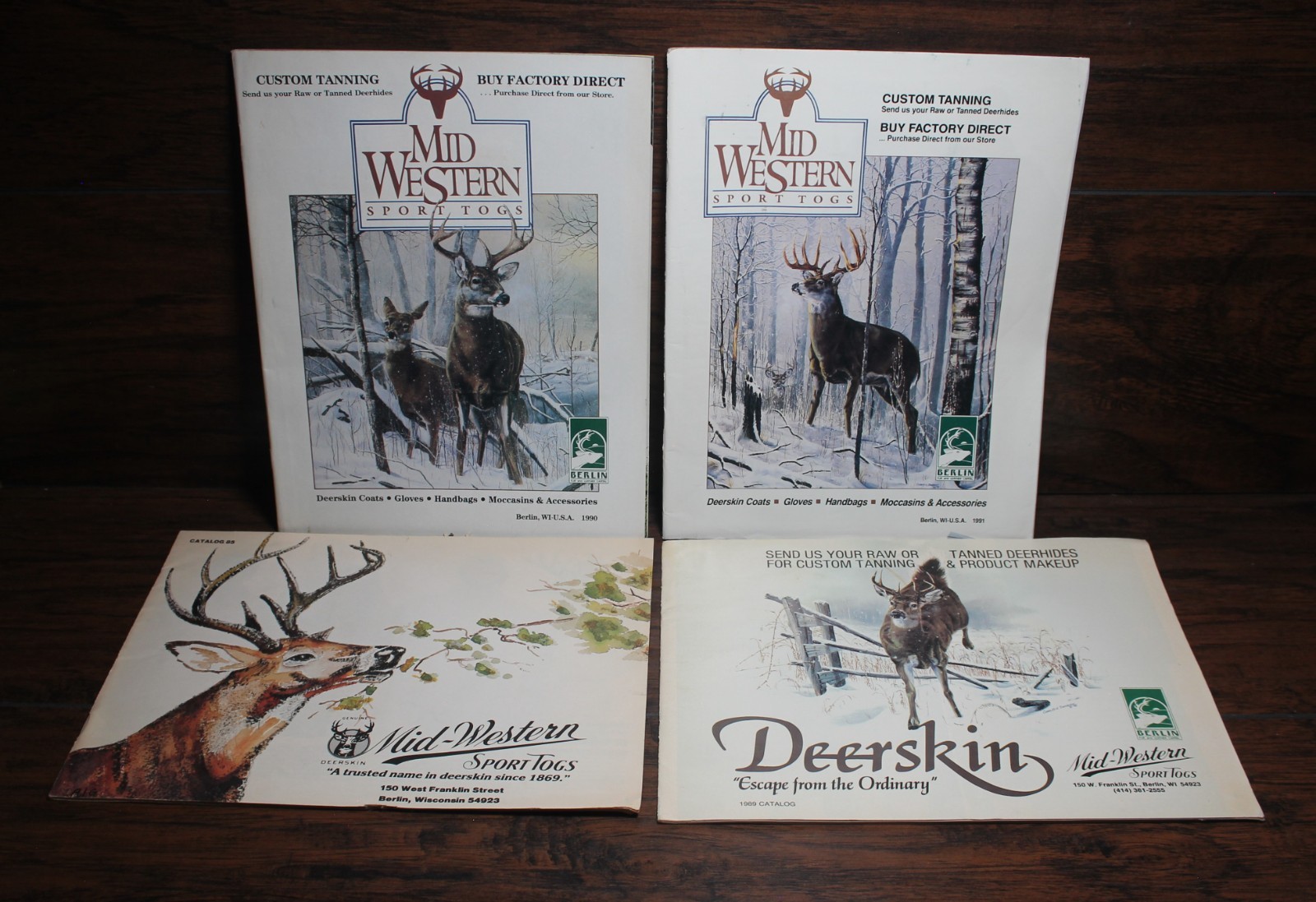 Lot of 4 Vintage 1980s Mid-Western Sport Togs Catalogs Berlin Deerskin Leather