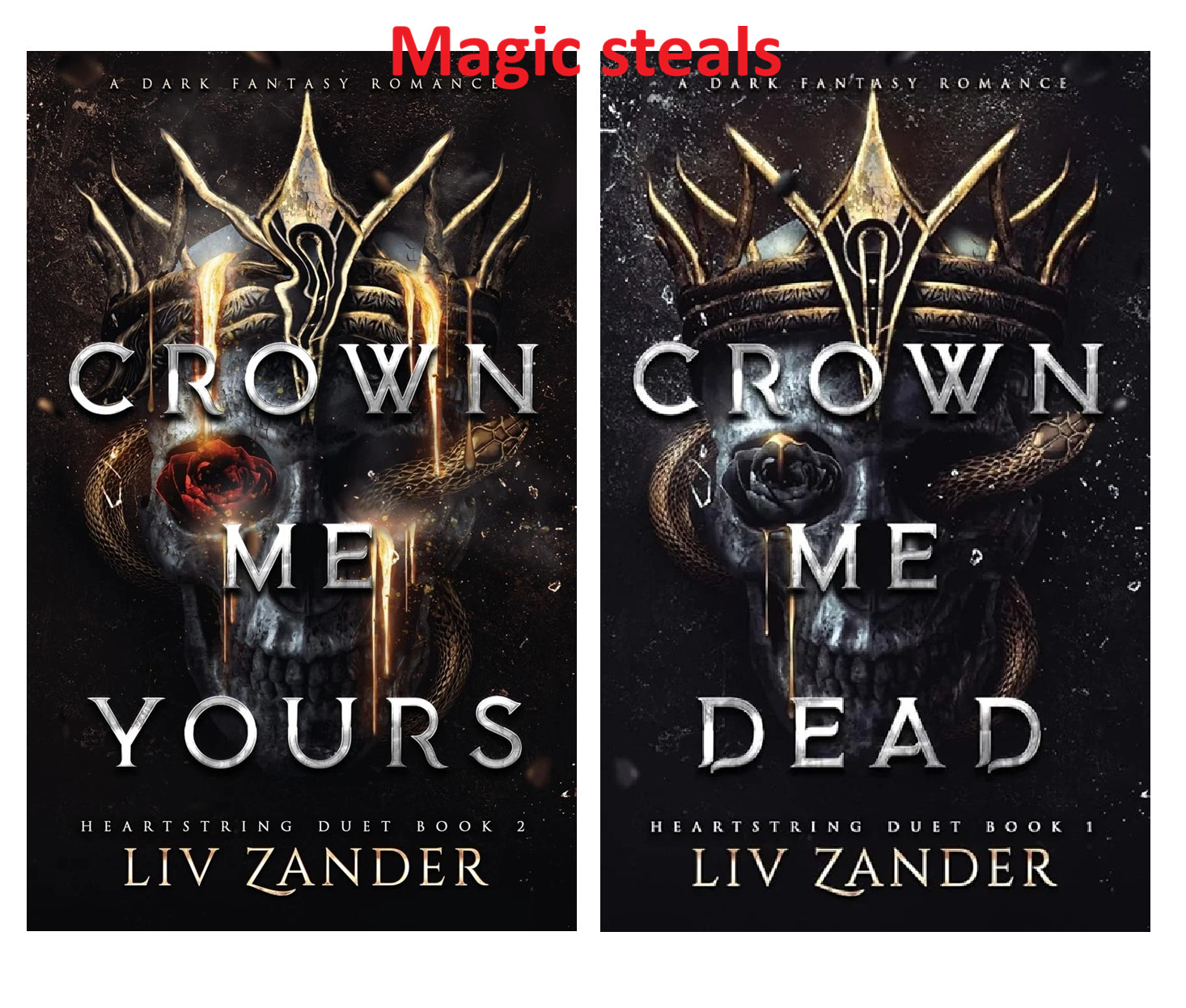 Crown Me Yours + Crown Me Dead By Liv Zander Dark Fantasy Romance 2 Book New PB