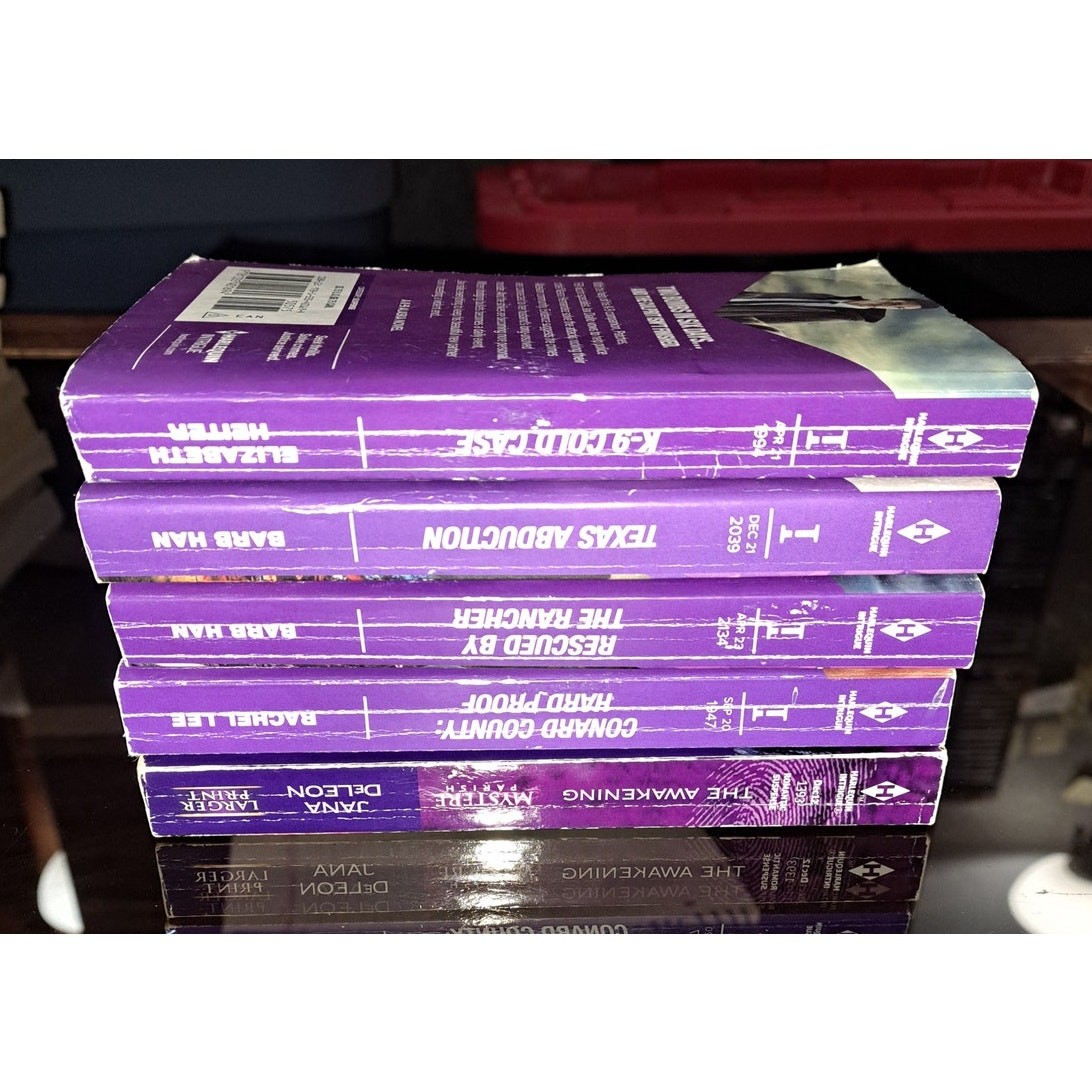 Set of 5 Harlequin Intrigue Pre-owned Books The Awakening Texas Abduction & More