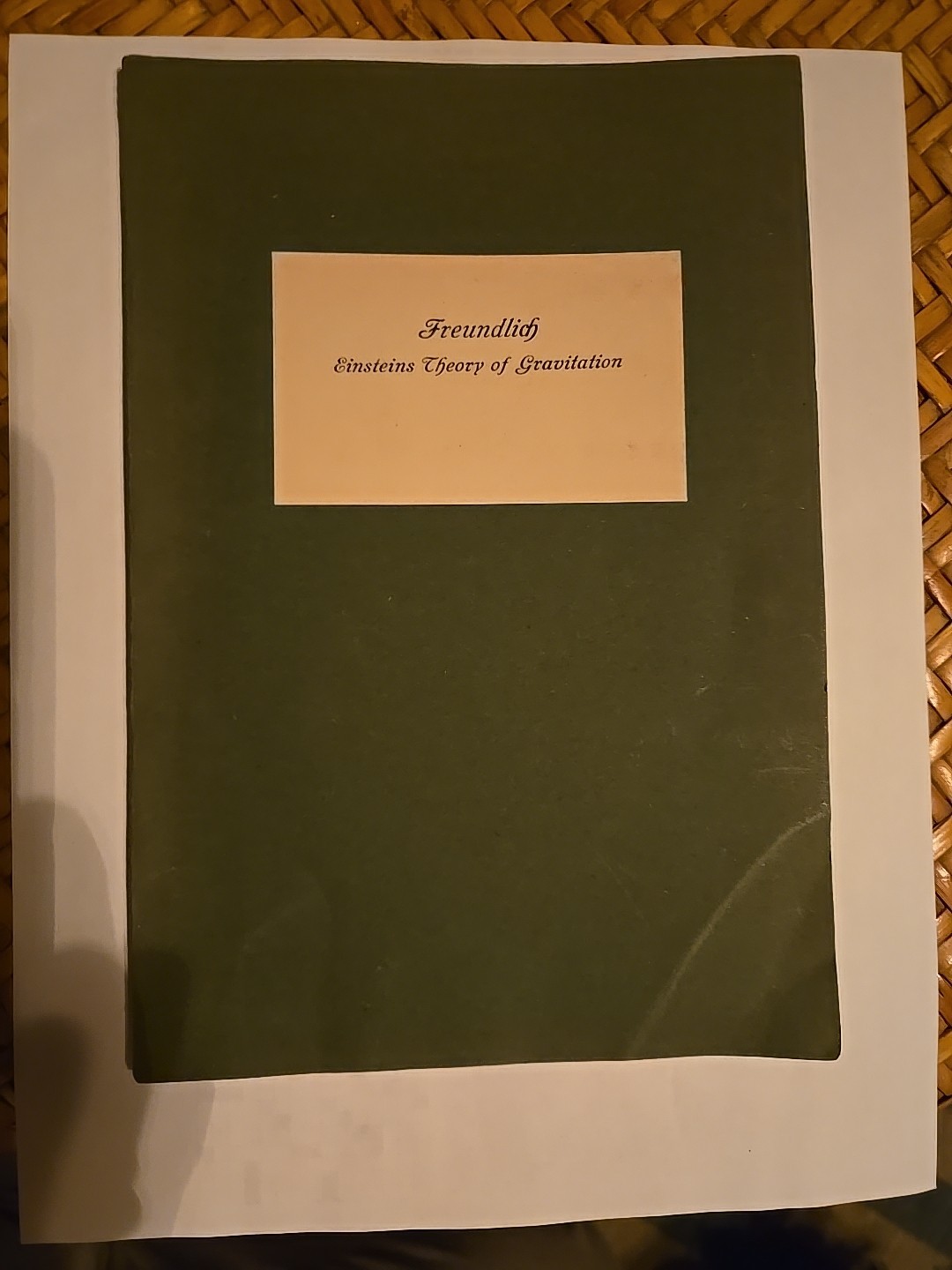 Einsteins Theory of Gravitation by Freundlich 1922 rare early General Relativity