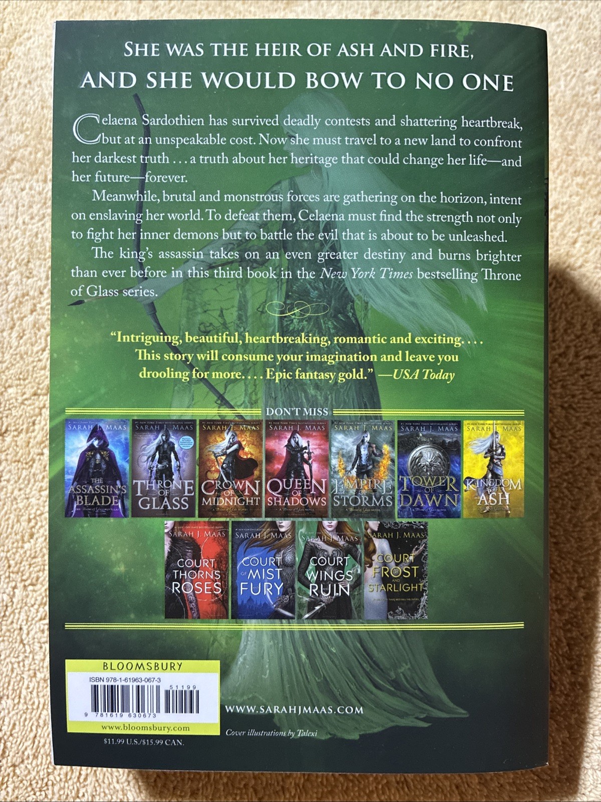 Heir of Fire by Sarah J Maas OOP Cover TPB – Throne of Glass (2015 / 11th Print)