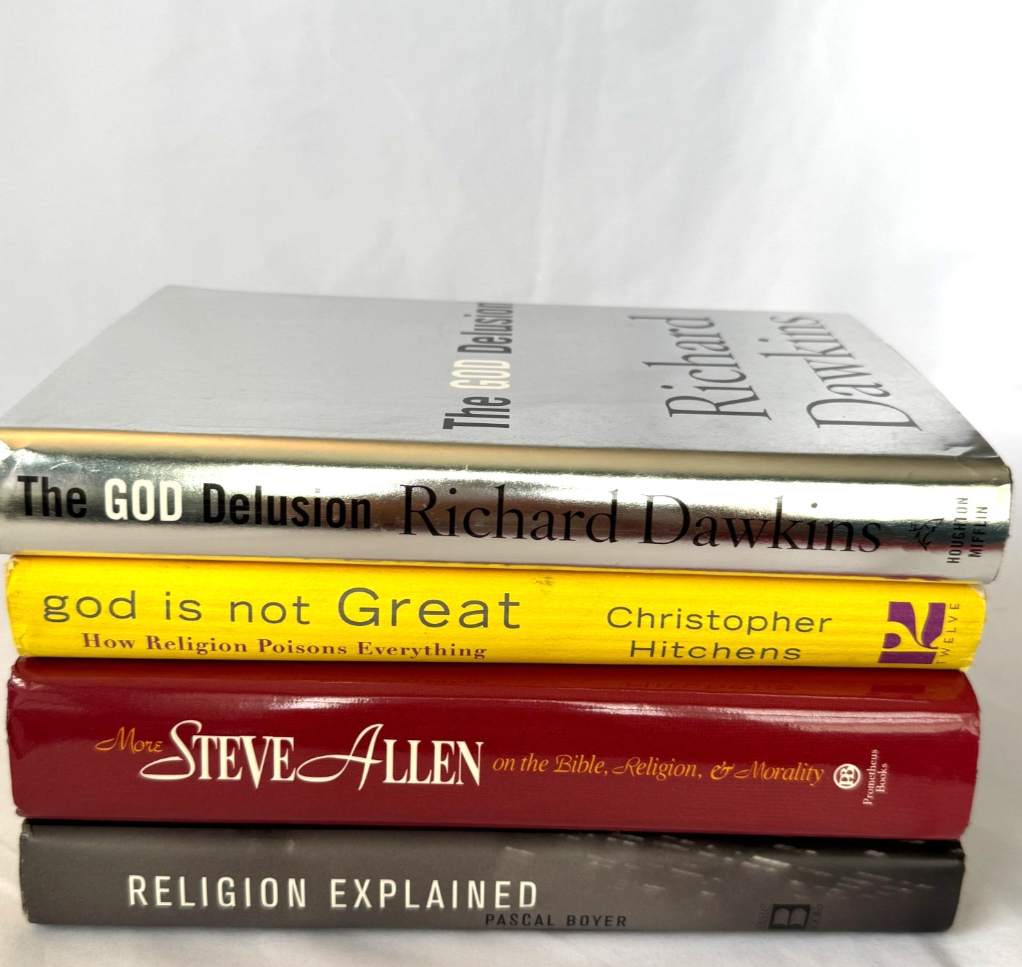 ATHEIST BOOK LOT 4 RICHARD DAWKINS CHRISTOPHER HITCHENS PASCAL BOYER STEVE ALLEN