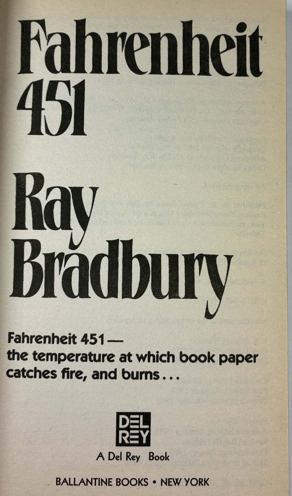 FAHRENHEIT 451. Ray Bradbury. 50th Anniversary Edition Pb. National Book Award.