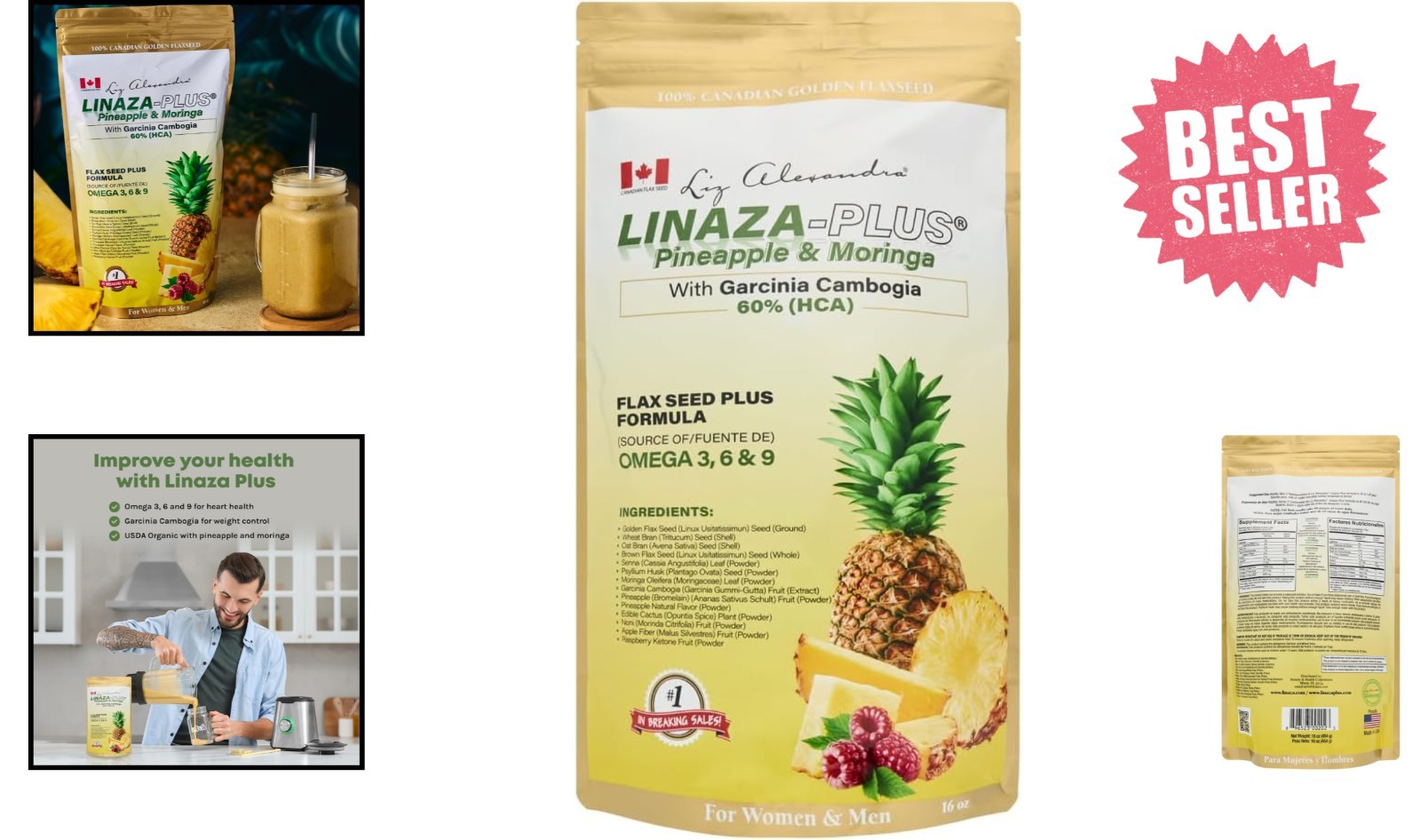 Liz A. Linaza Plus 16oz – Delightful Pineapple & Moringa for Health Support