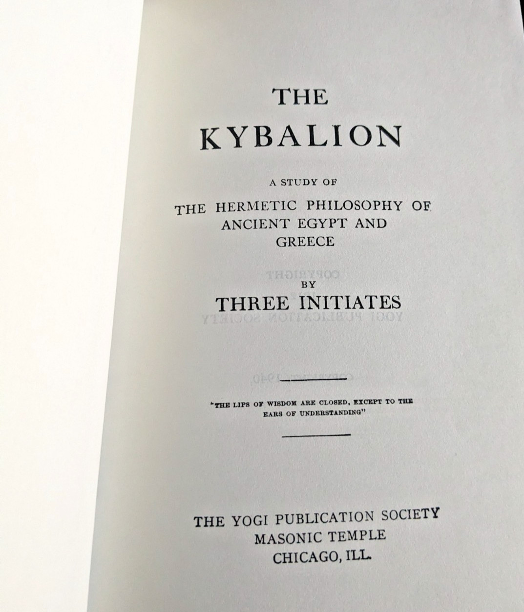 The Kybalion 1940 Hermetic Philosophy Three Initiates HC Occult Esoteric VG