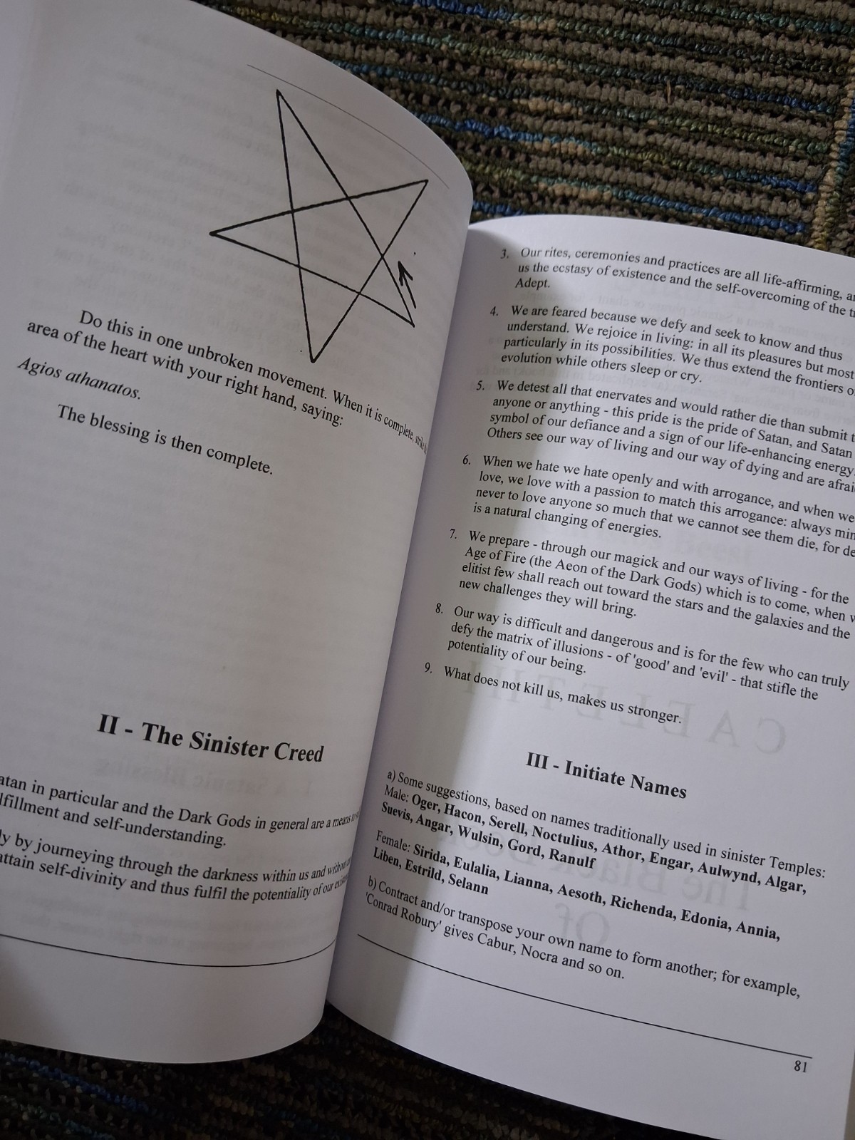 Black Book Of Satan forward by Michael W. Ford Reprint Order of Nine Angles O9a
