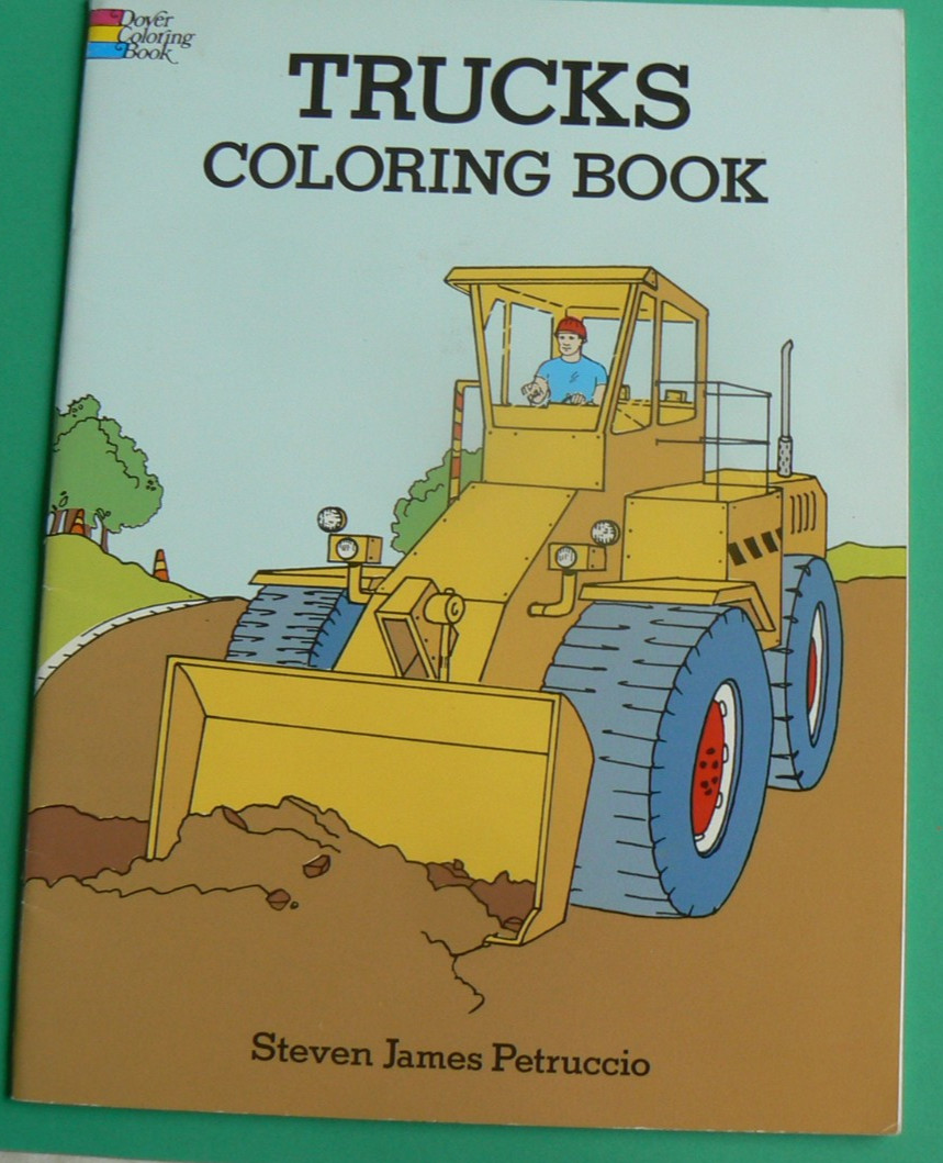 TRUCKS Coloring Book, Steven Petruccio, Dover 1995 BRAND NEW! 32-pages