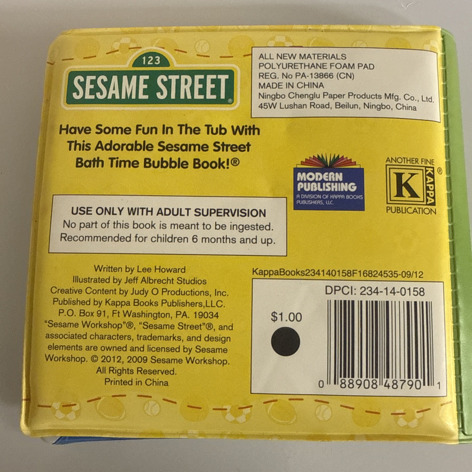 1 Pcs Sesame Street Big Bird’s Basket Bubble Book – Great For Bath Time – New