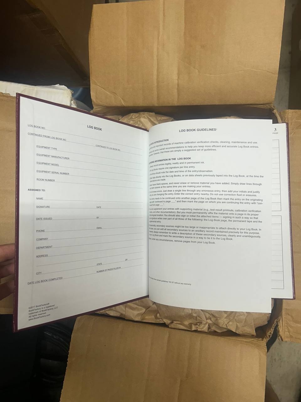 Maintenance Log Book Hardbound 120 Pages Industrial Equipment Record Journal