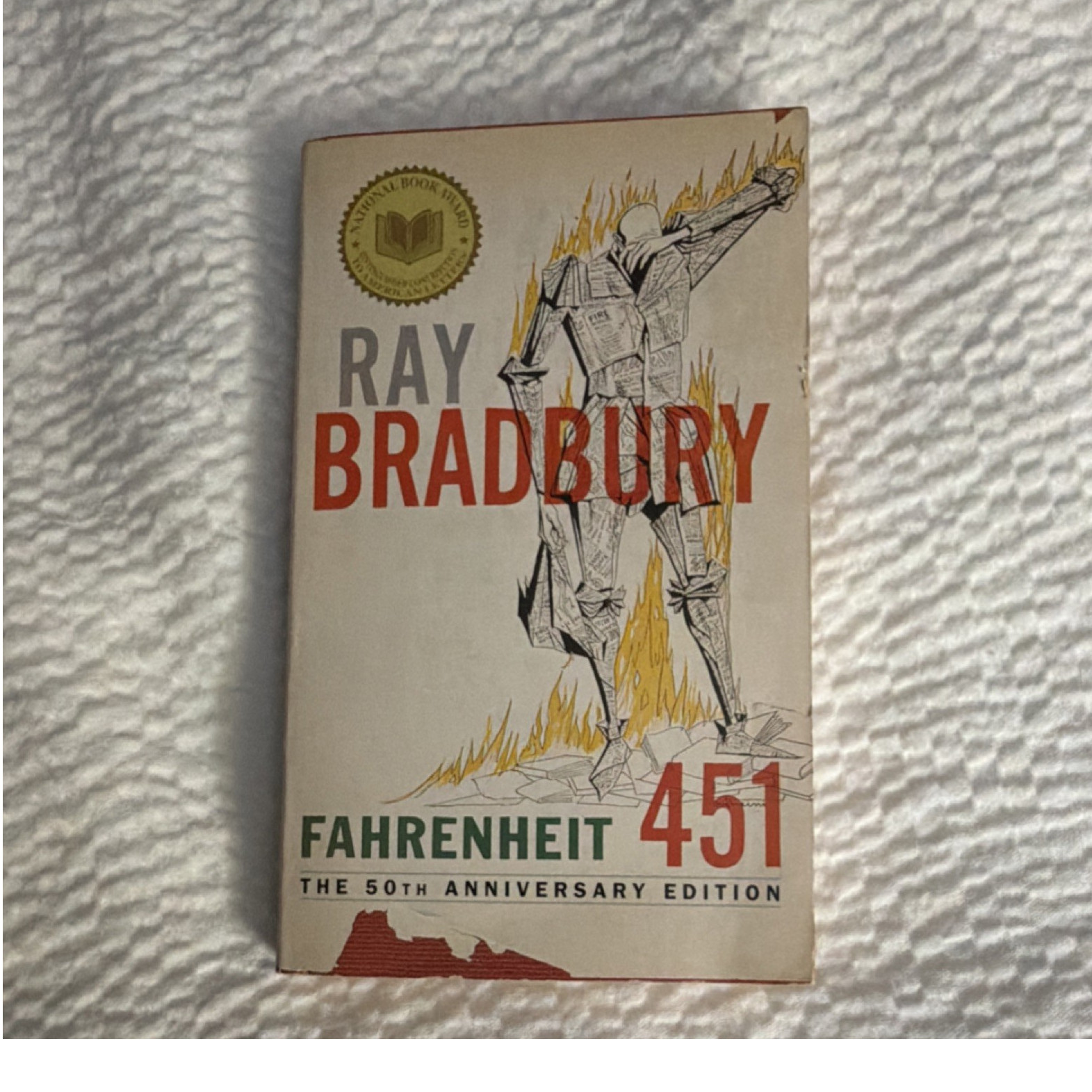 Fahrenheit 451 by Ray Bradbury PB 50th Anniversary Del Rey Sci-Fi Dystopian 1987