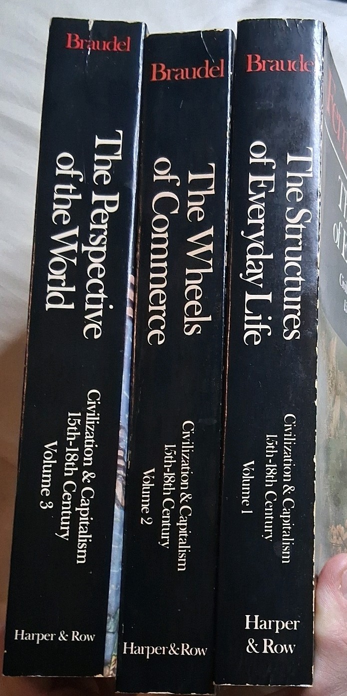 CIVILIZATION & CAPITALISM 15th-18th Century Vol 1-3 Fernand Braudel 1981-84 PB