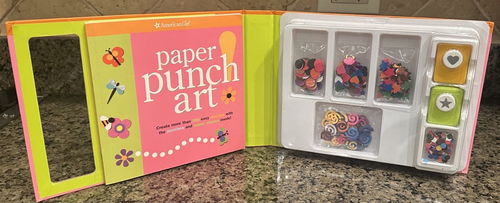 American Girl – Craft Book Lot – Doodle Studio & Paper Punch Art – Kids Gift Set