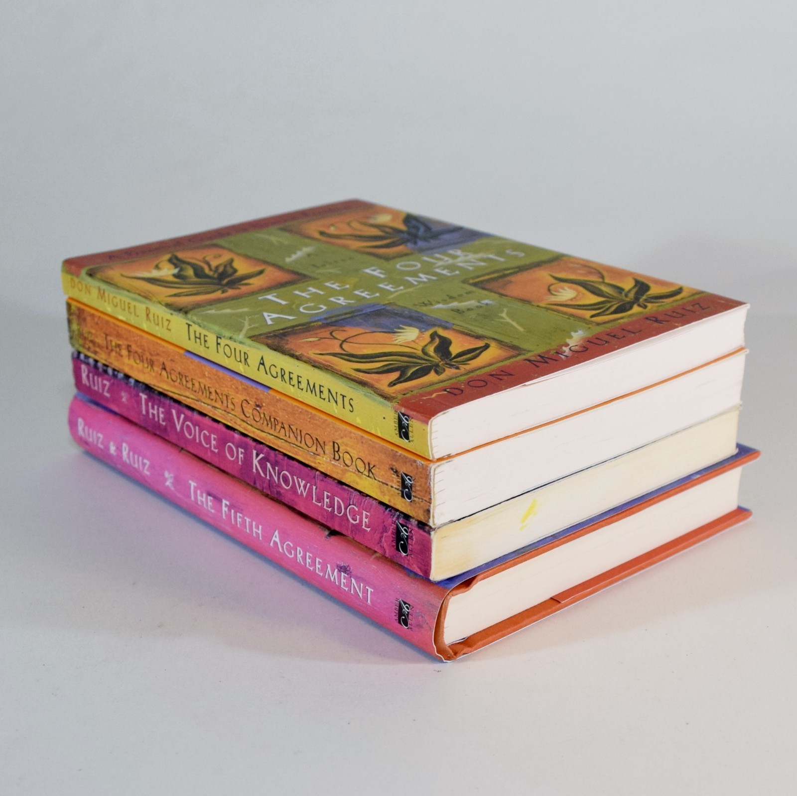 Don Miguel Ruiz Lot of 4 Toltec Wisdom books – Four Agreements Fifth Agreement