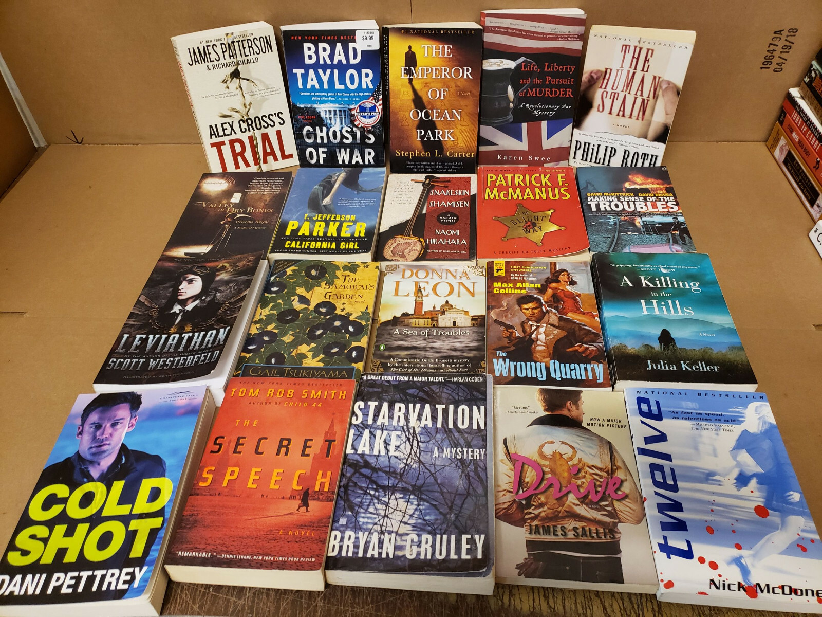 Lot of 10 Mystery Large Trade Paperback Books Suspense Thriller Crime Murder MIX