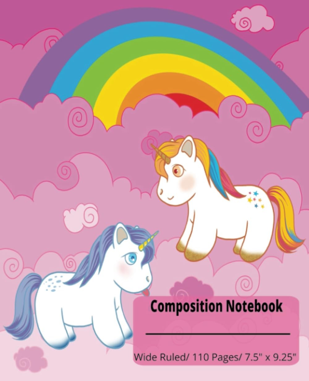 Composition Notebook Rainbow Unicorn Wide Ruled | 110 Pages | 7.5″ x 9.25″ | …