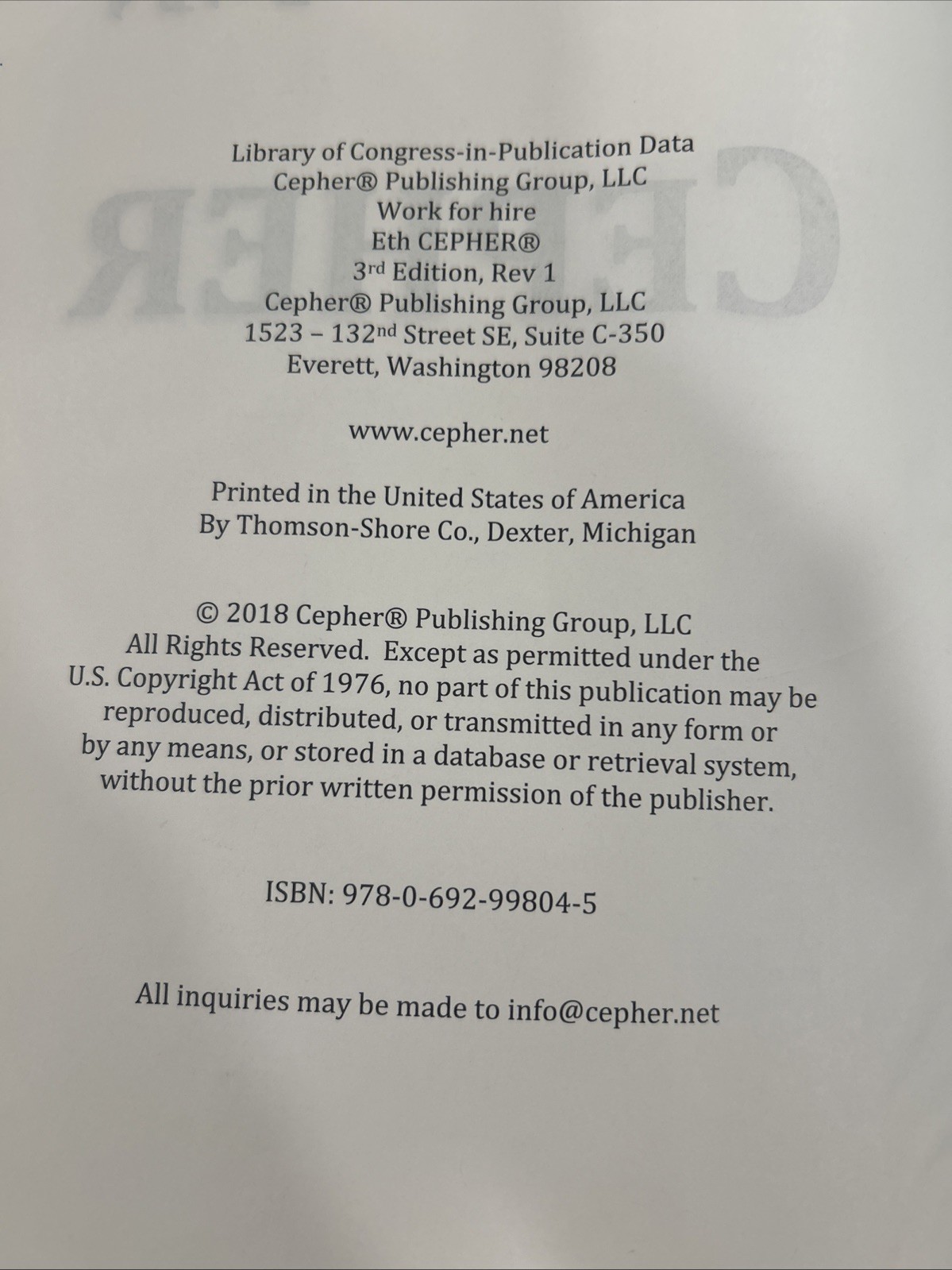 Cepher 3rd Edition