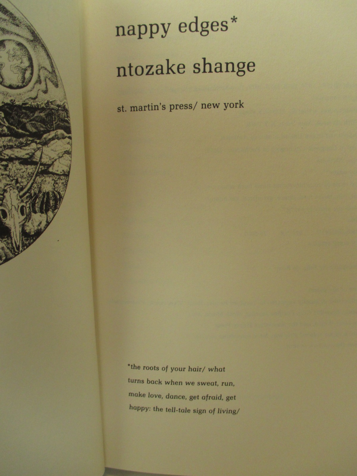 poetry book NAPPY EDGES by NTOZAKE SHANGE 1978 hc + dj St Martin’s Press