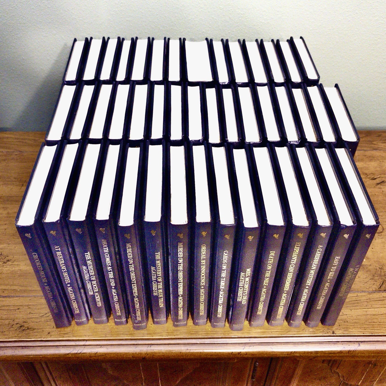 Vintage Agatha Christie Bantam Leatherette Mysteries Most Like New VG+ 73 Titles