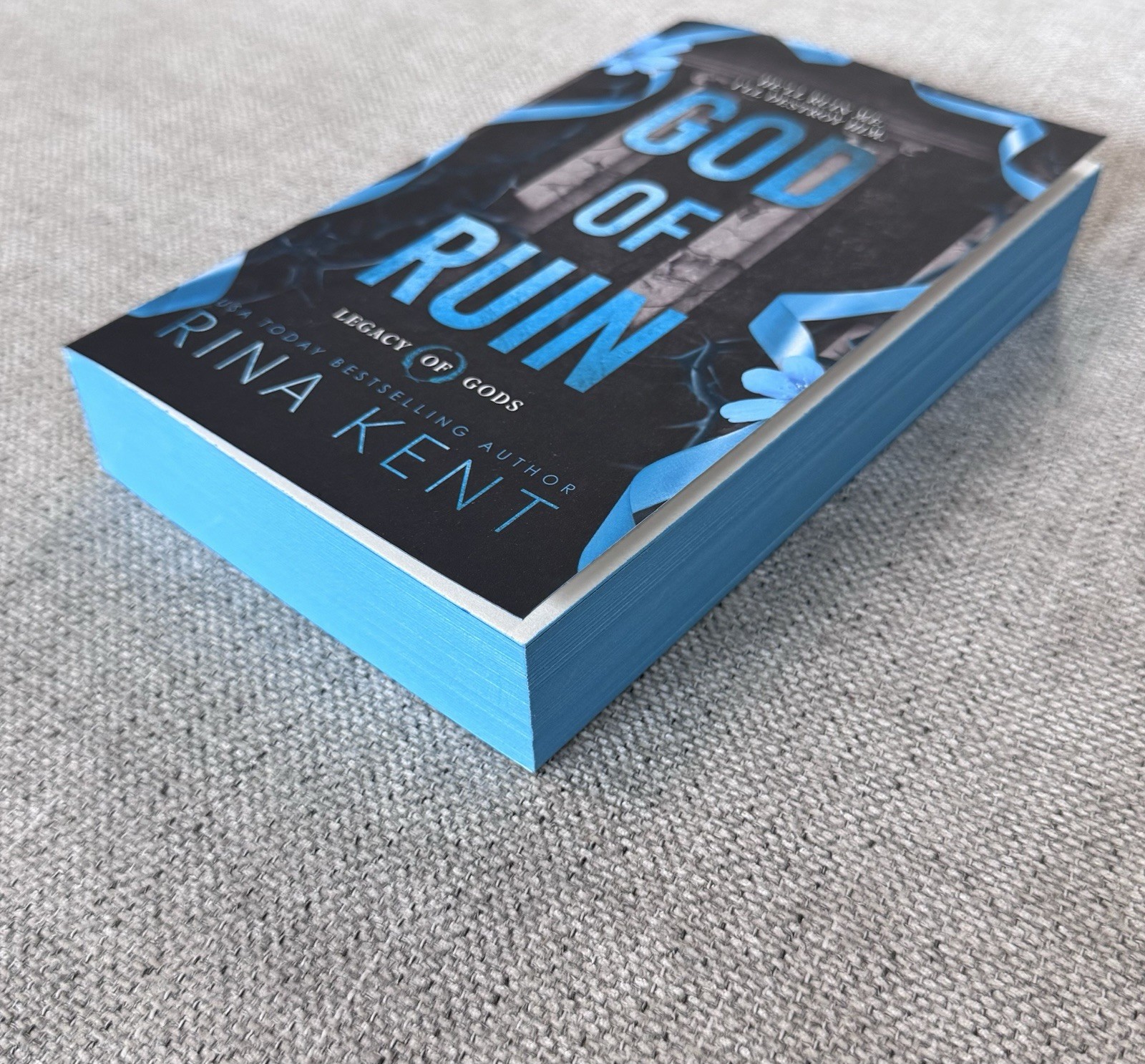 God of Ruin Rina Kent Signed Deluxe Edition Blue Sprayed Edge Legacy of Gods New