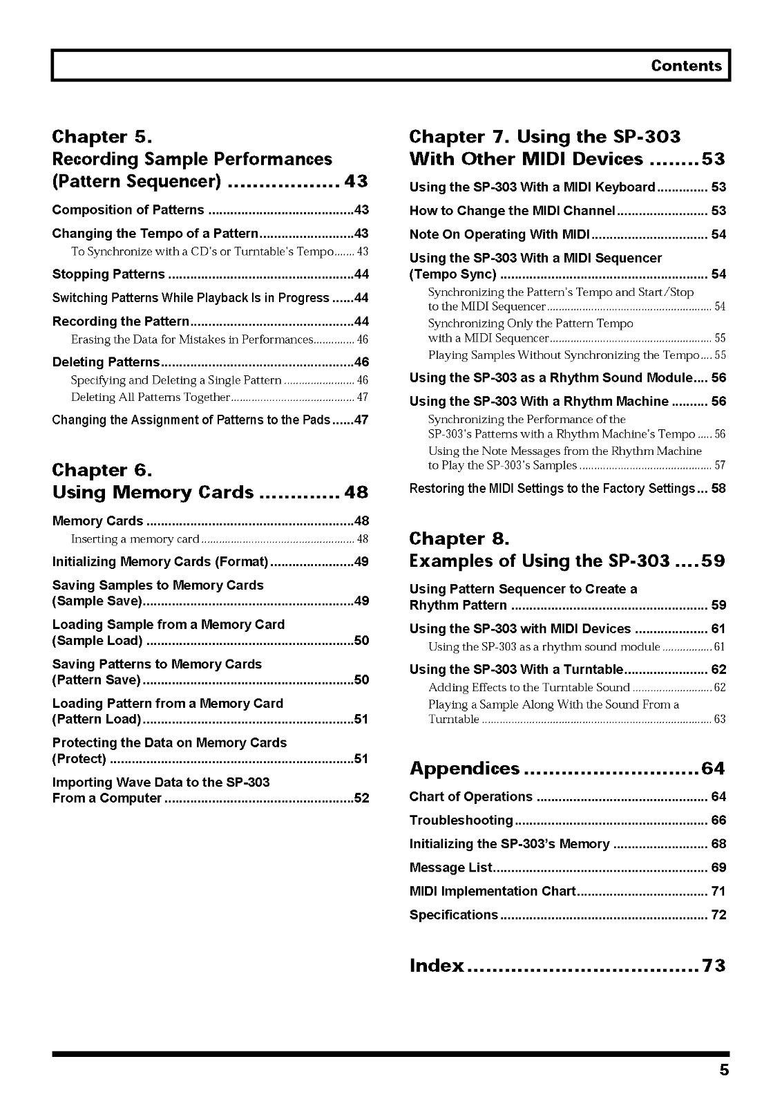 Boss SP-303 Instruction Manual: 77 Pages Spiral Bound with Protective Covers!