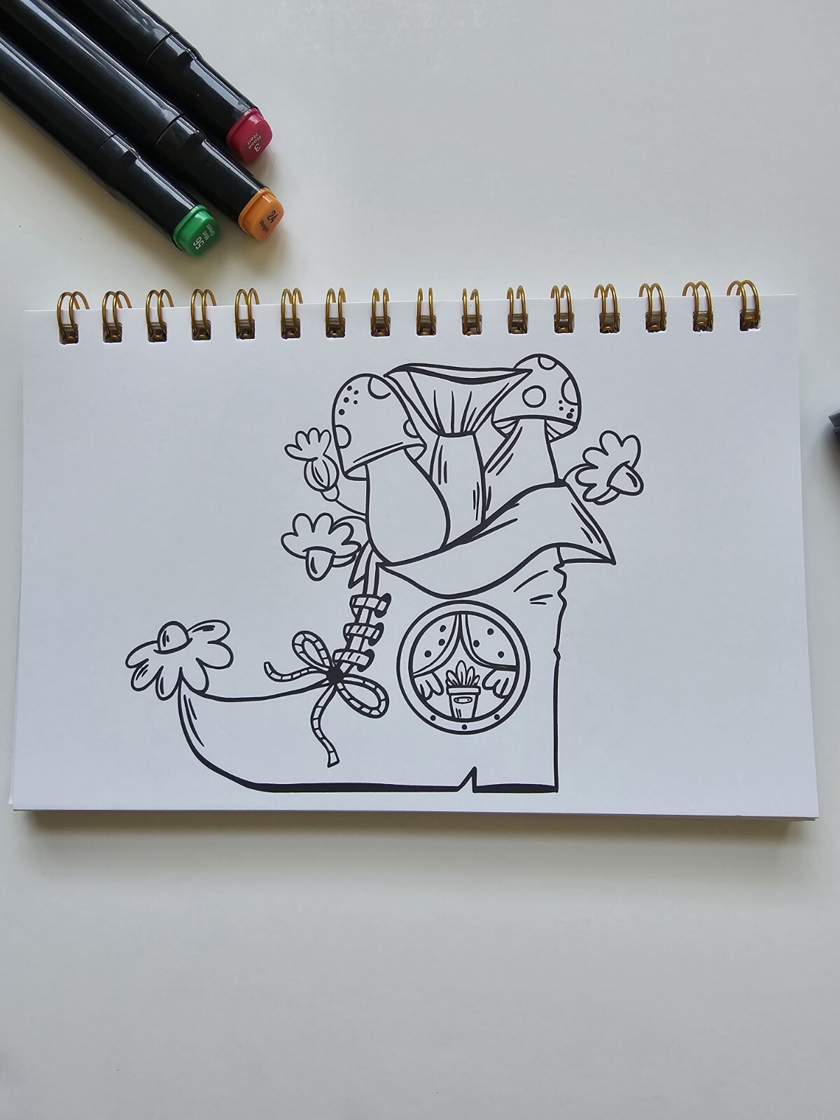 Whimsical Homes Coloring Book 8.5 X 5.5 In A5 Coloring Book For Adults And Kids.