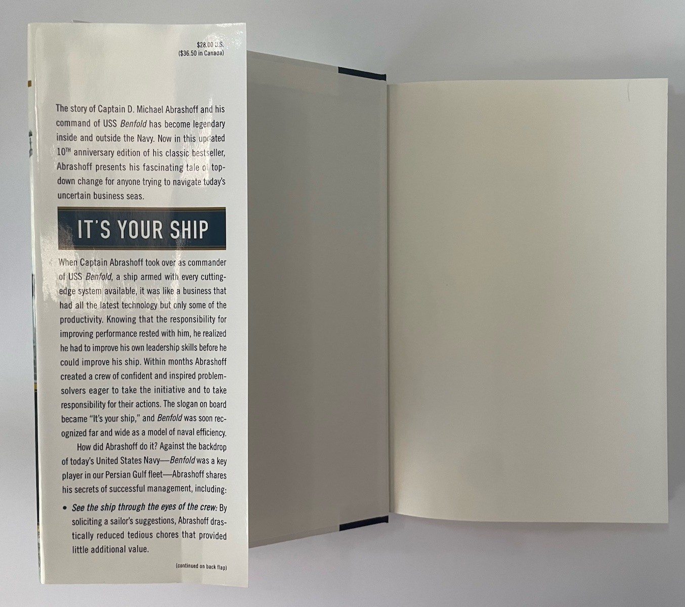 It’s Your Ship SIGNED Captain D Michael Abrashoff 1ST EDITION REVISED 2012 Book