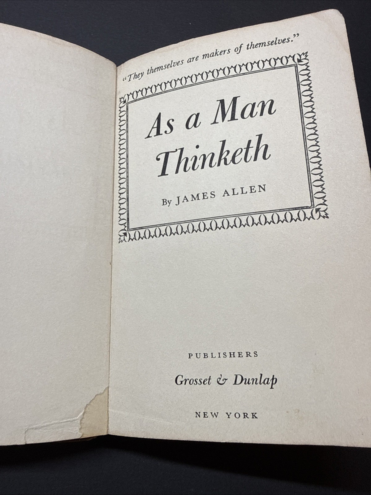 RARE James Allen As a Man Thinketh Hardcover Grosset & Dunlap English Self-Help