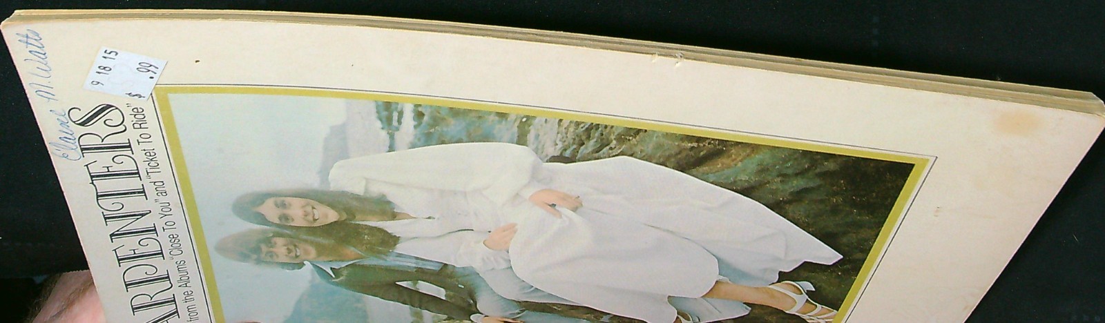 Carpenters Close To You Ticket To Ride 1969 Vintage Piano Vocal Music Book 838a