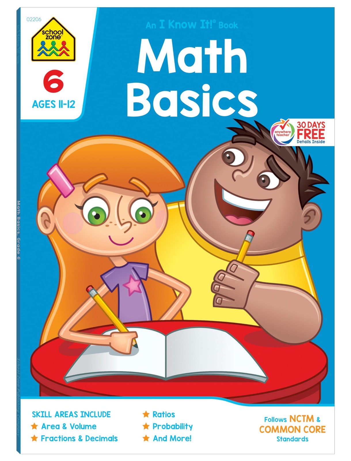 School Zone Math Basics 6 Workbook: 64 Pages, 6th Grade, Powers & Exponents,…