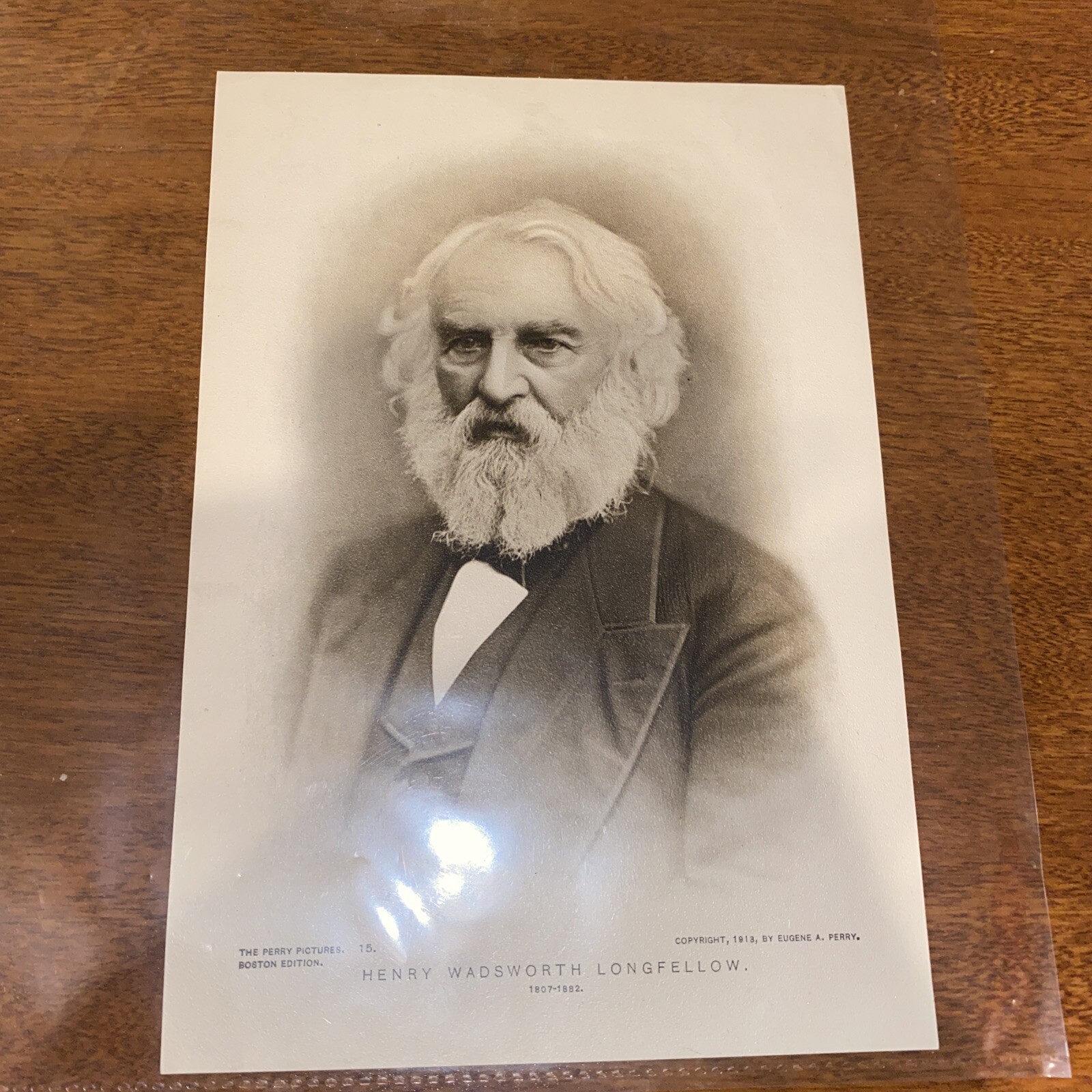 1913 The Perry Pictures Henry Wadsworth Longfellow 1807-1882 5.5×8 Inches