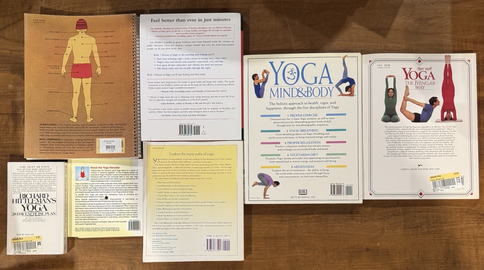 Lot Of 7 Yoga Fitness Book Including Yoga Pose Decoder See Description For Title