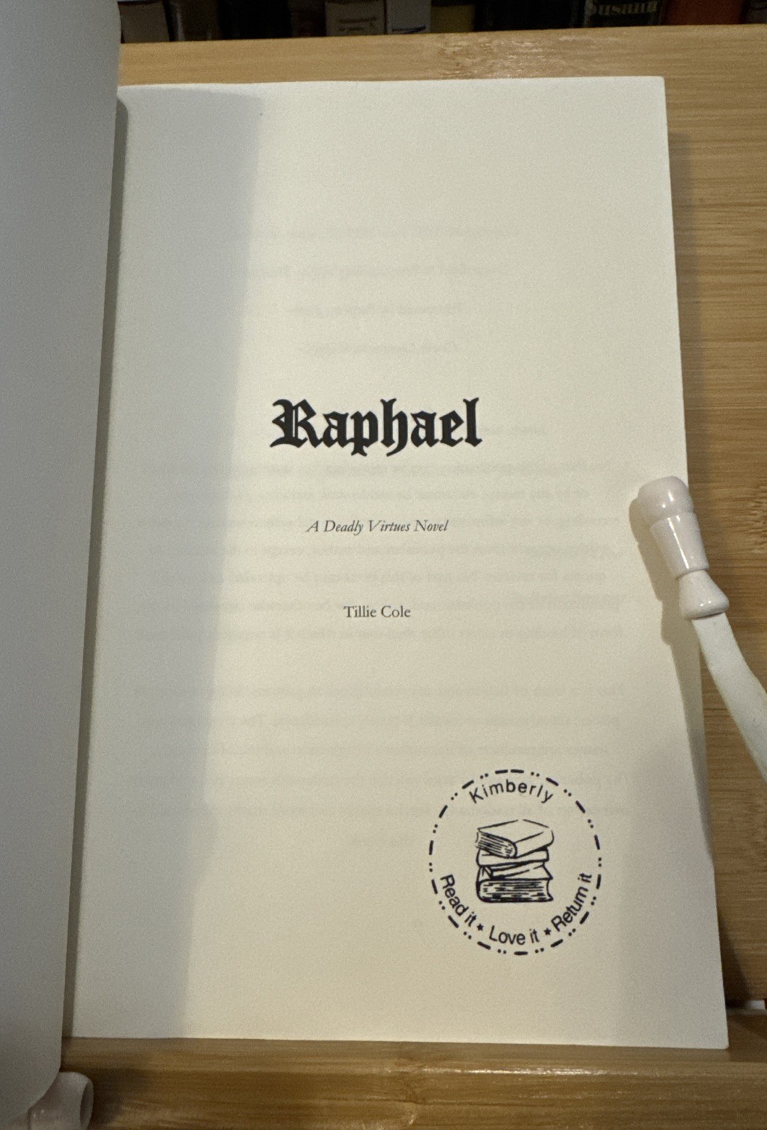 Raphael by Tillie Cole (2019) RARE OOP Paperback, VG, 1st/1st, Deadly Virtues