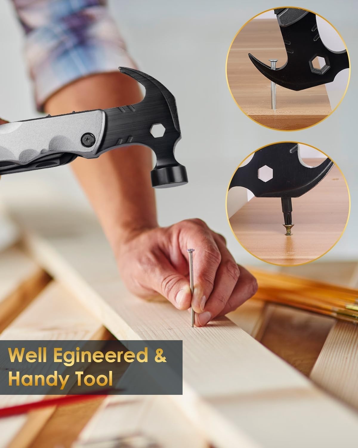 Unique Fathers Day Present – 13-in-1 Cool Hammer Tool